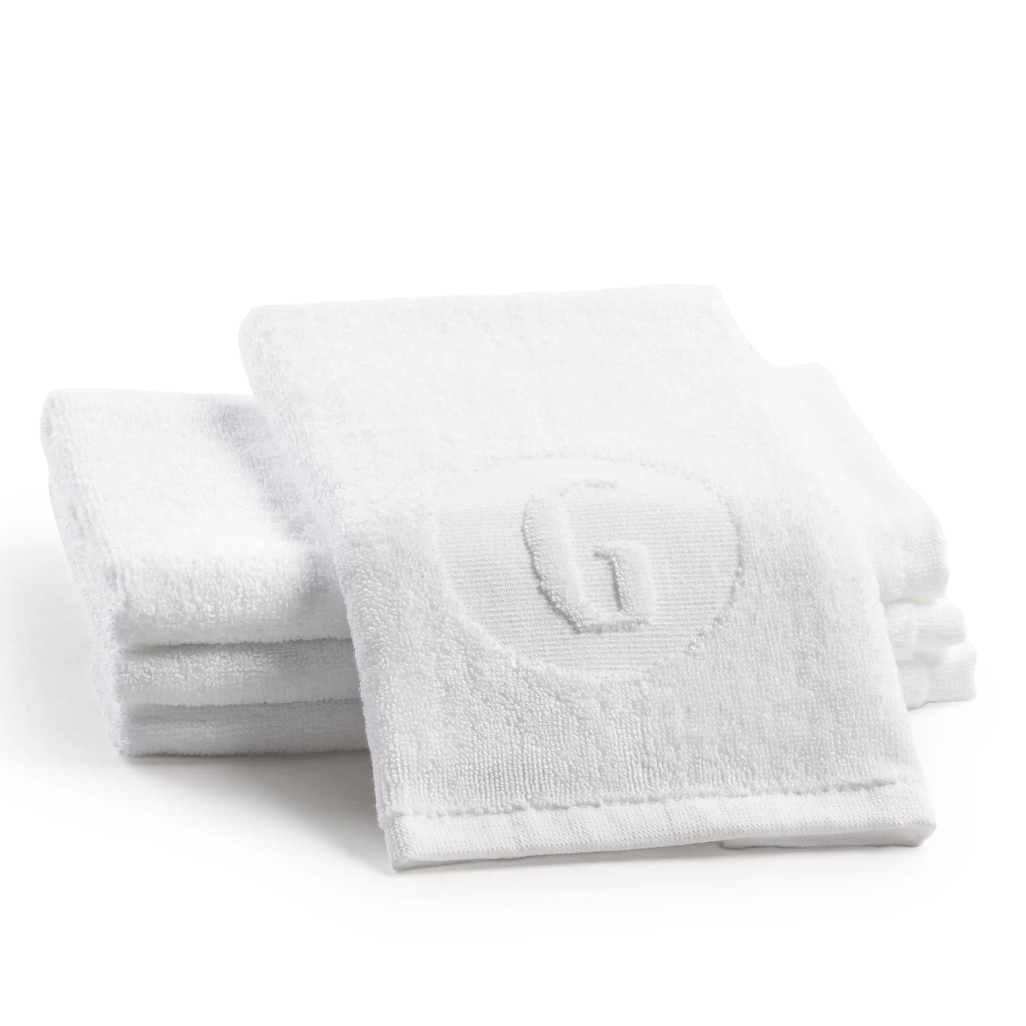 Circle Initial Embossed Finger Towel - Waterdale Collection