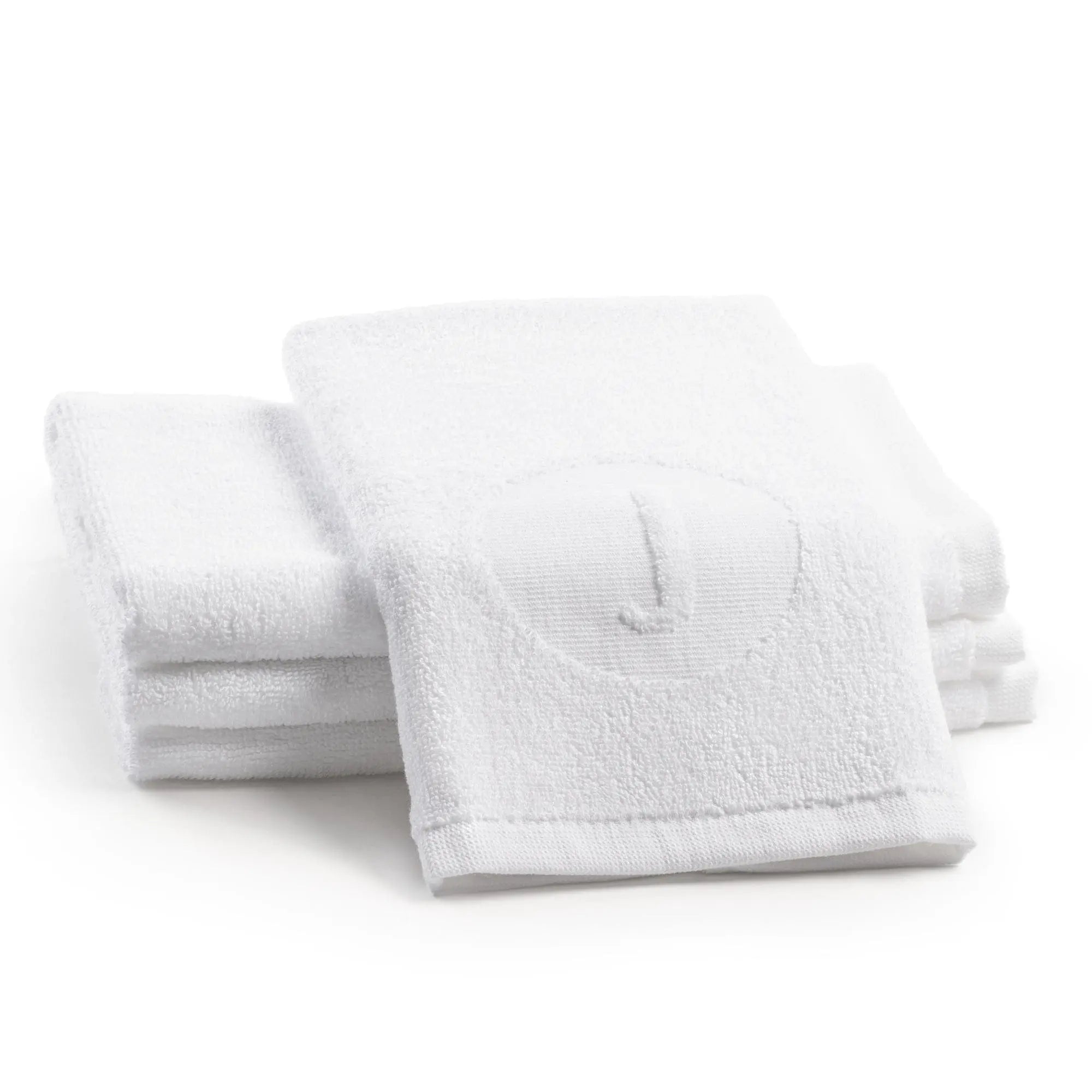 Circle Initial Embossed Finger Towel - Waterdale Collection