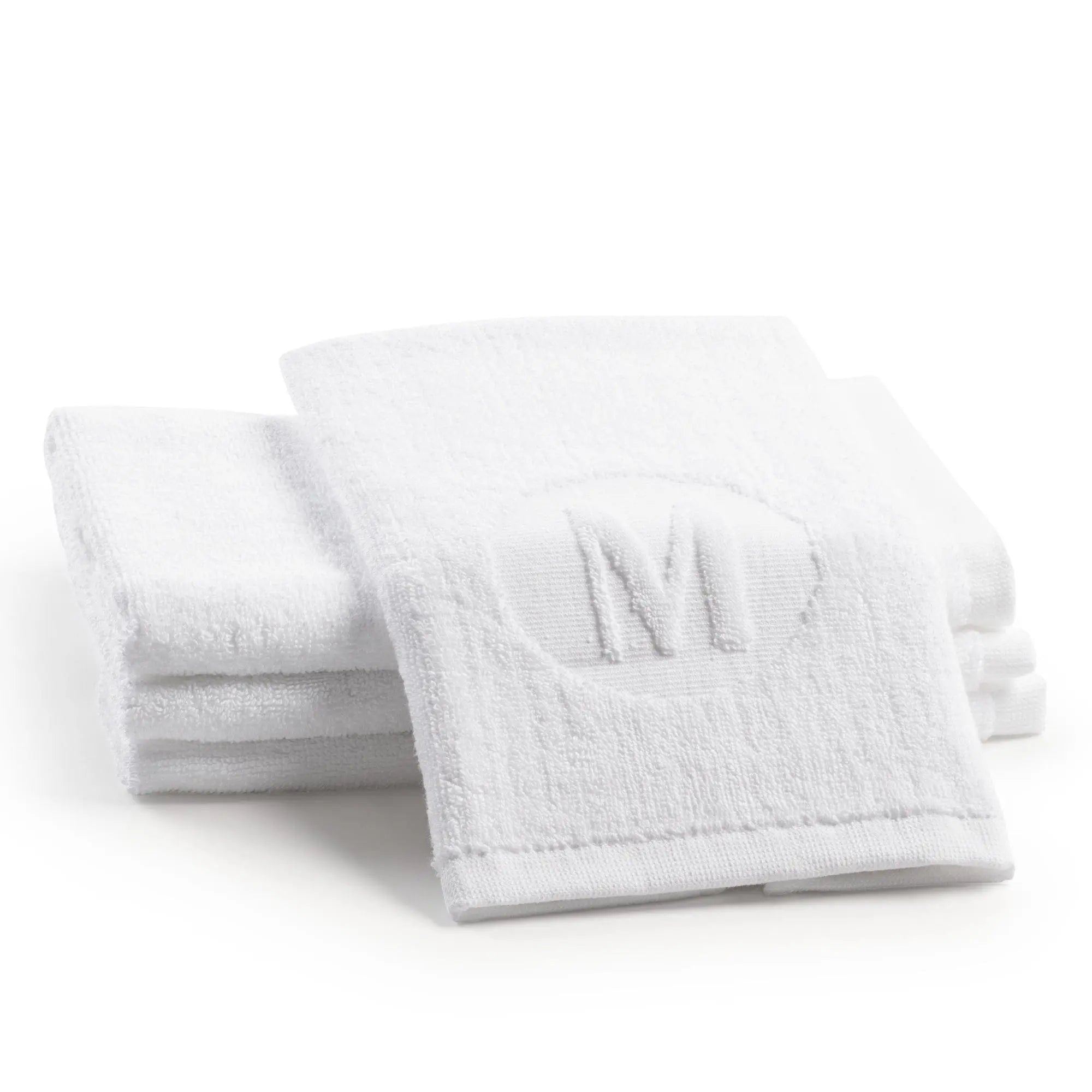 Circle Initial Embossed Finger Towel - Waterdale Collection