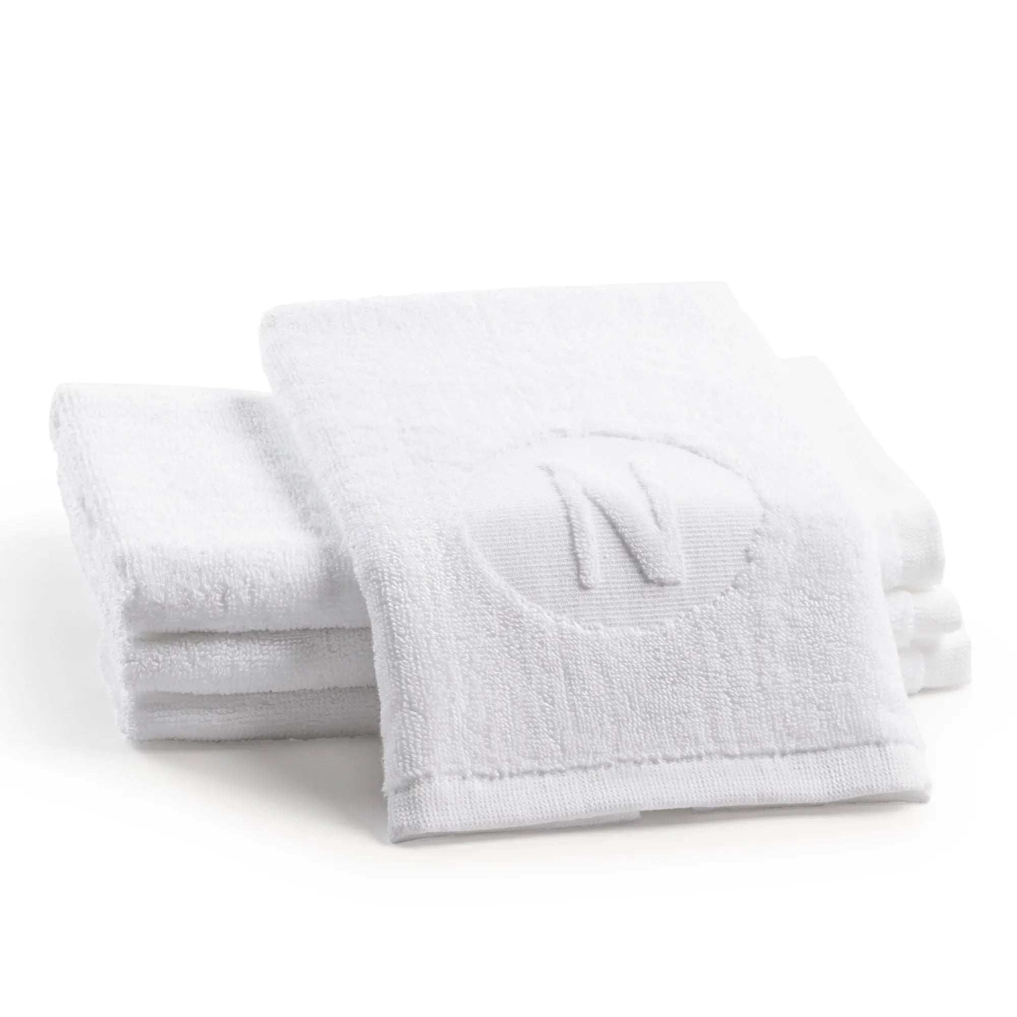 Circle Initial Embossed Finger Towel - Waterdale Collection