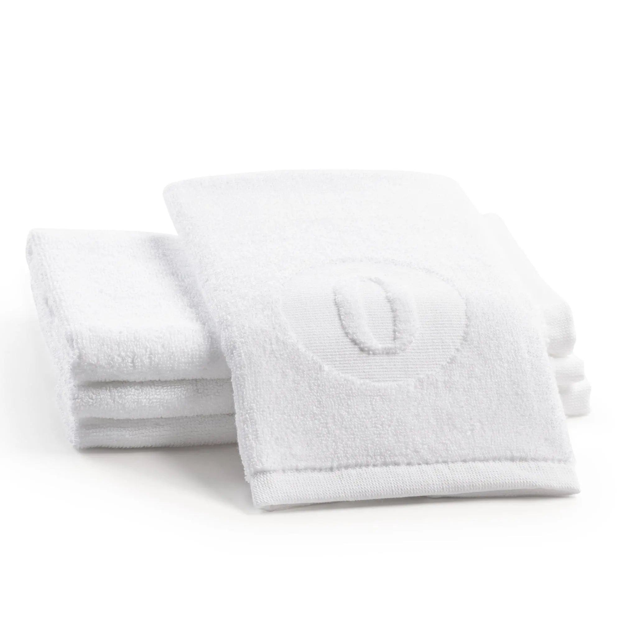 Circle Initial Embossed Finger Towel - Waterdale Collection