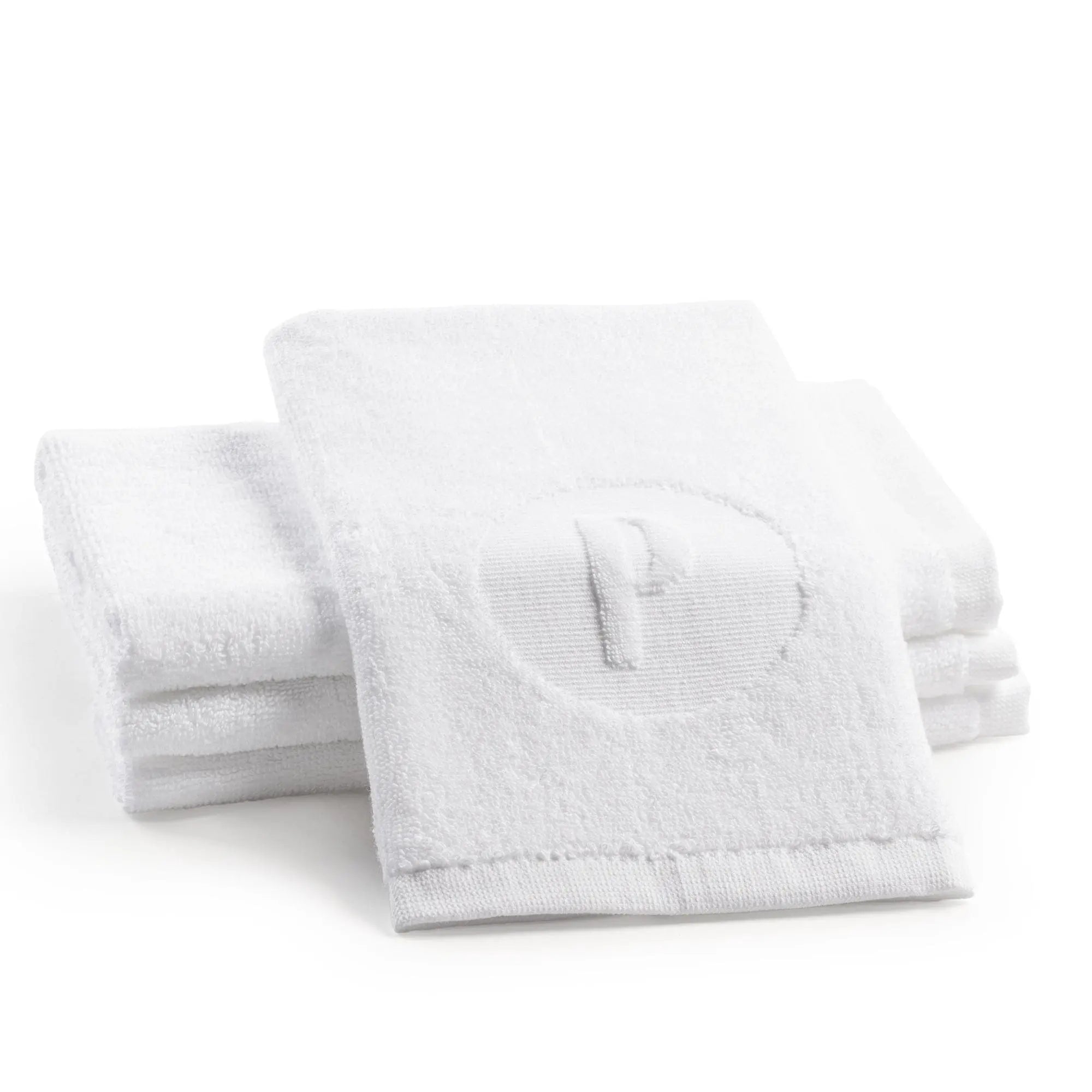 Circle Initial Embossed Finger Towel - Waterdale Collection