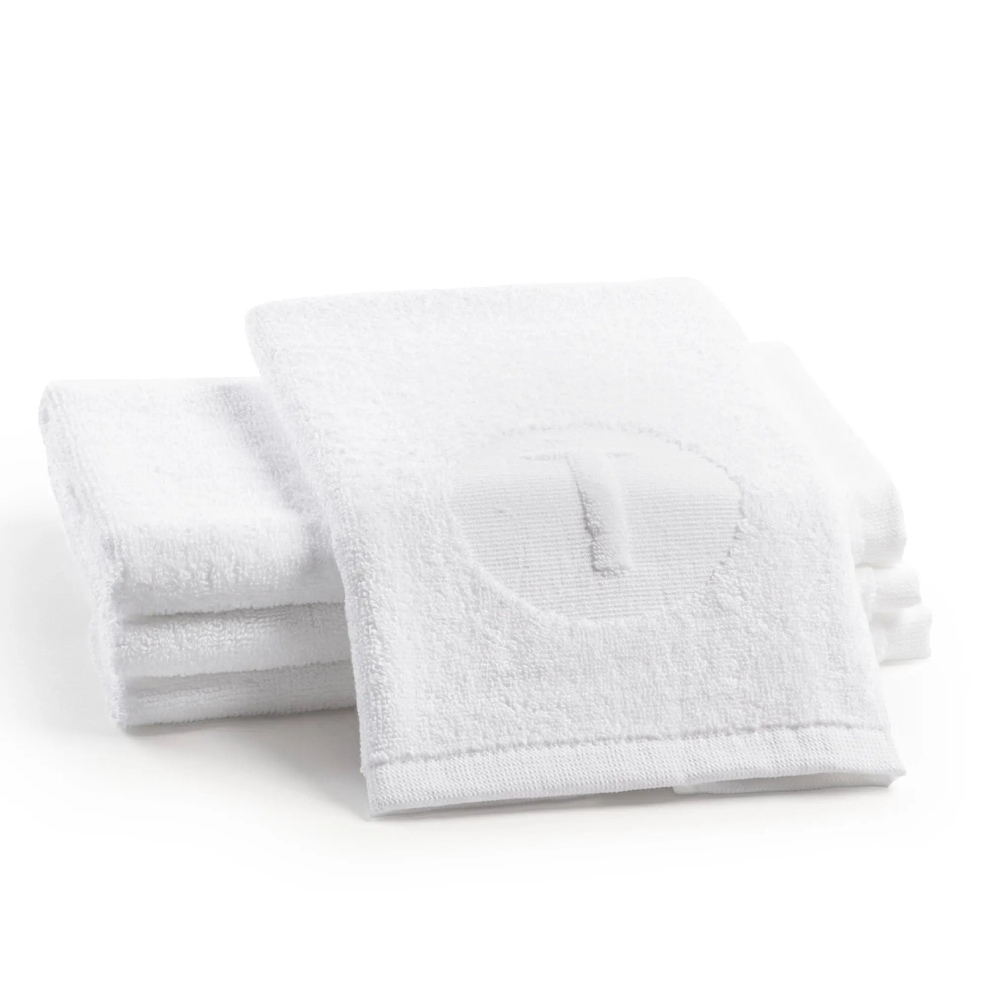 Circle Initial Embossed Finger Towel - Waterdale Collection