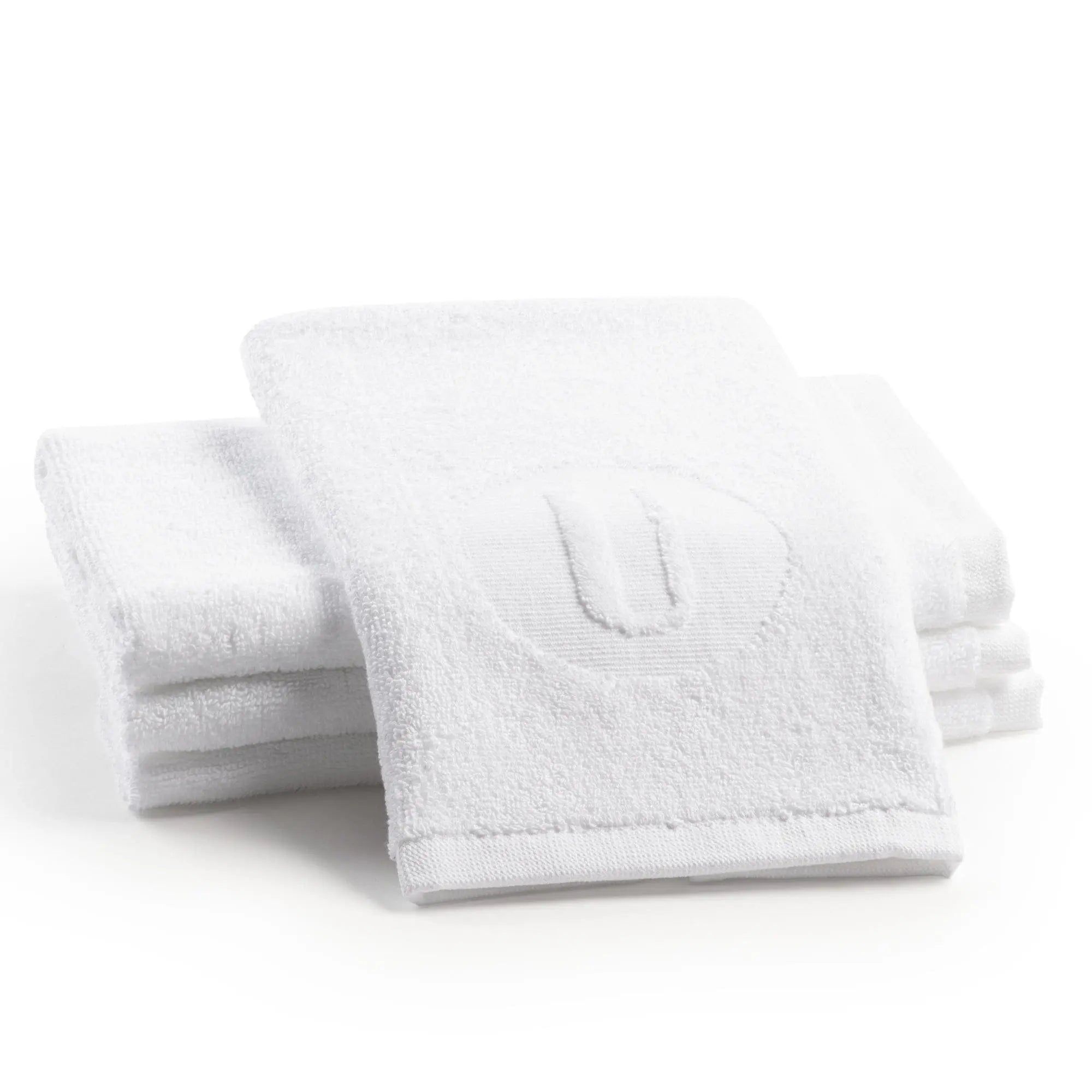 Circle Initial Embossed Finger Towel - Waterdale Collection