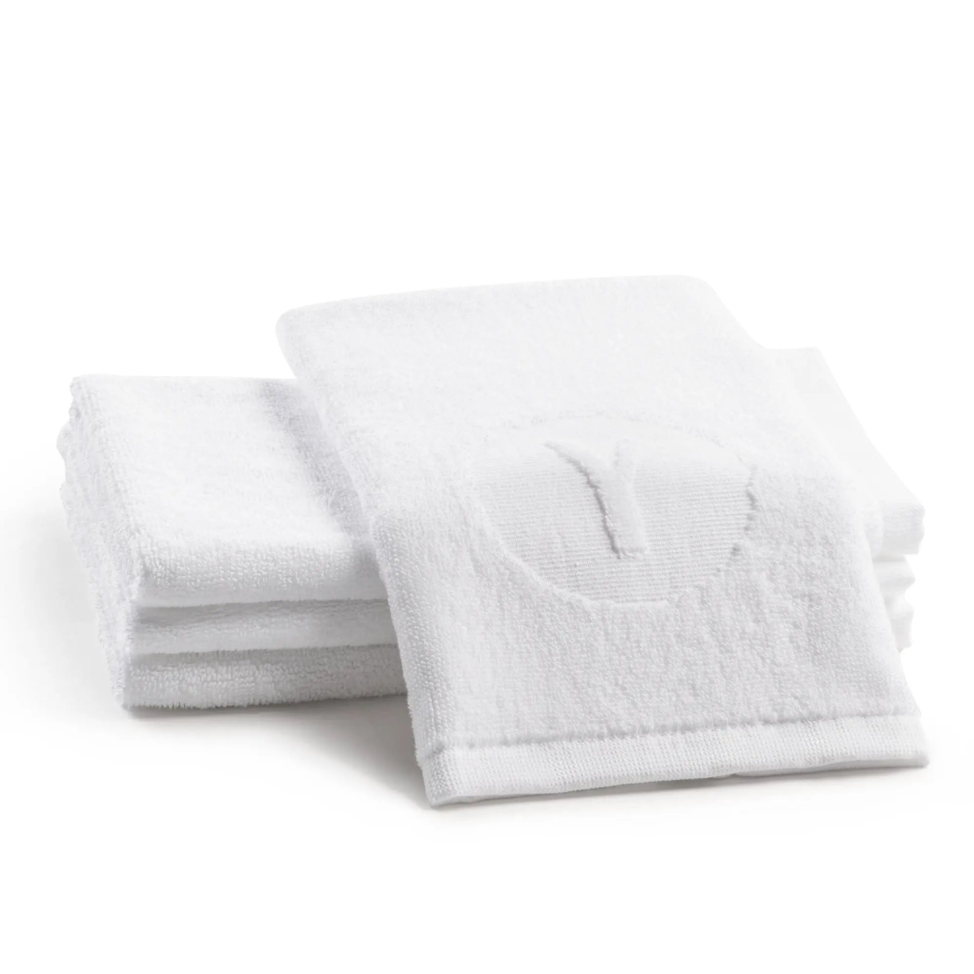 Circle Initial Embossed Finger Towel - Waterdale Collection