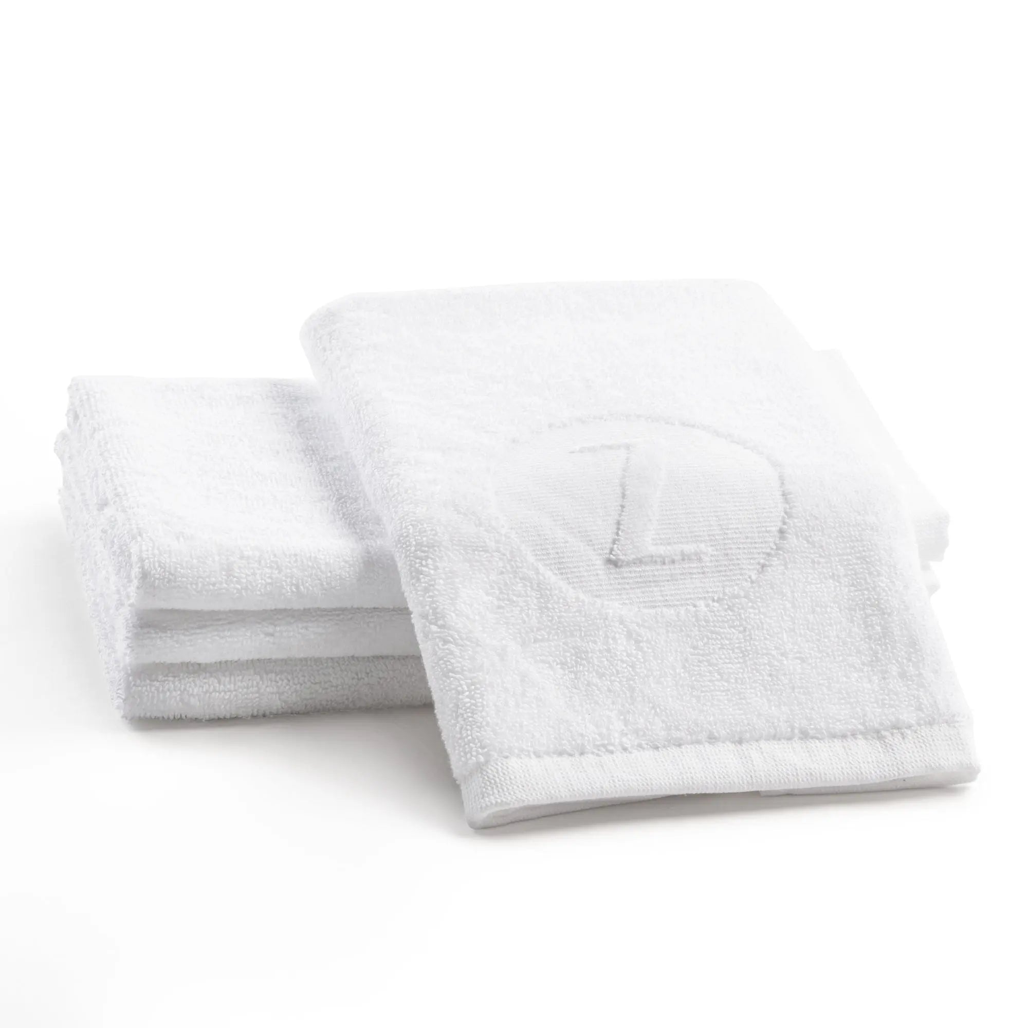 Circle Initial Embossed Finger Towel - Waterdale Collection