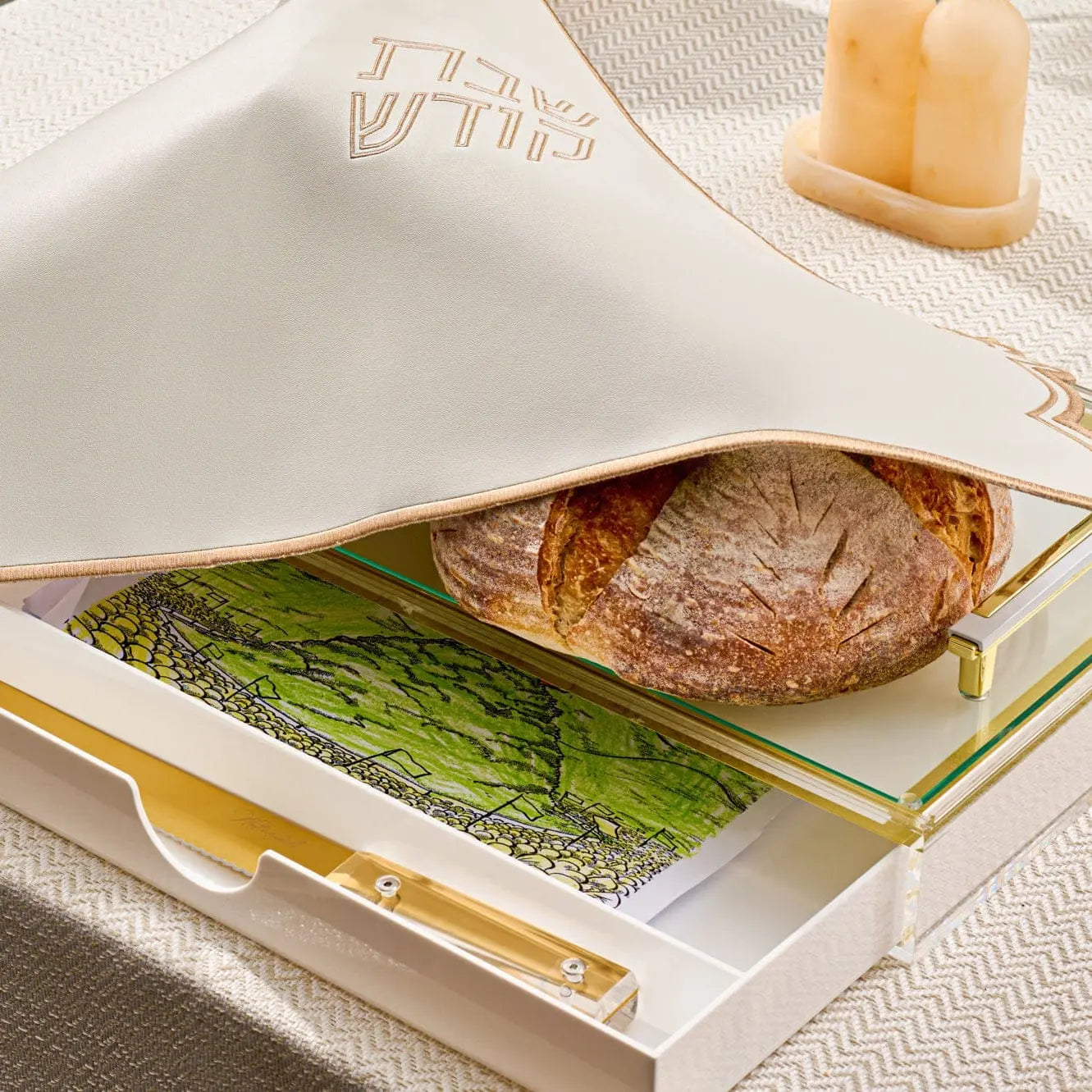 Classic Challah Board with Drawer - Waterdale Collection