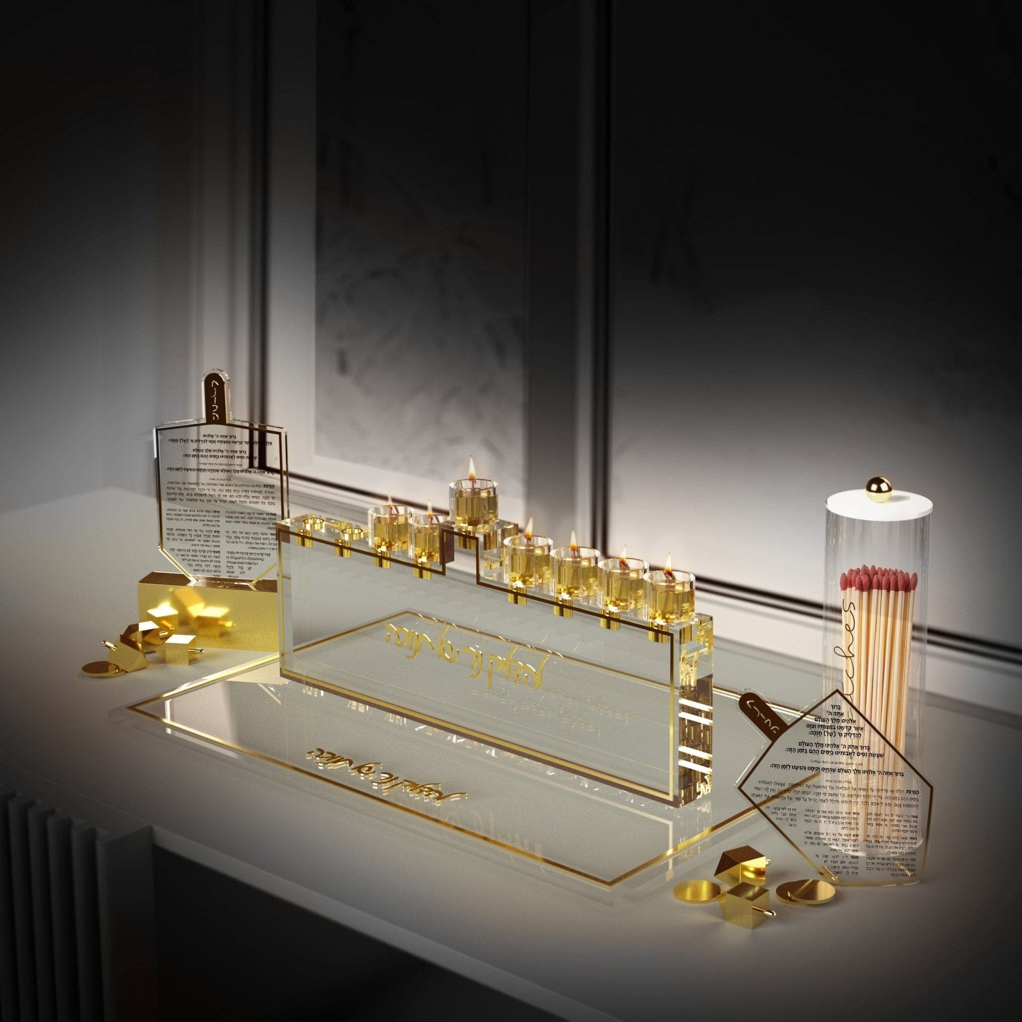 Classic Luxe Dreidel Sculpture + Block - Waterdale Collection