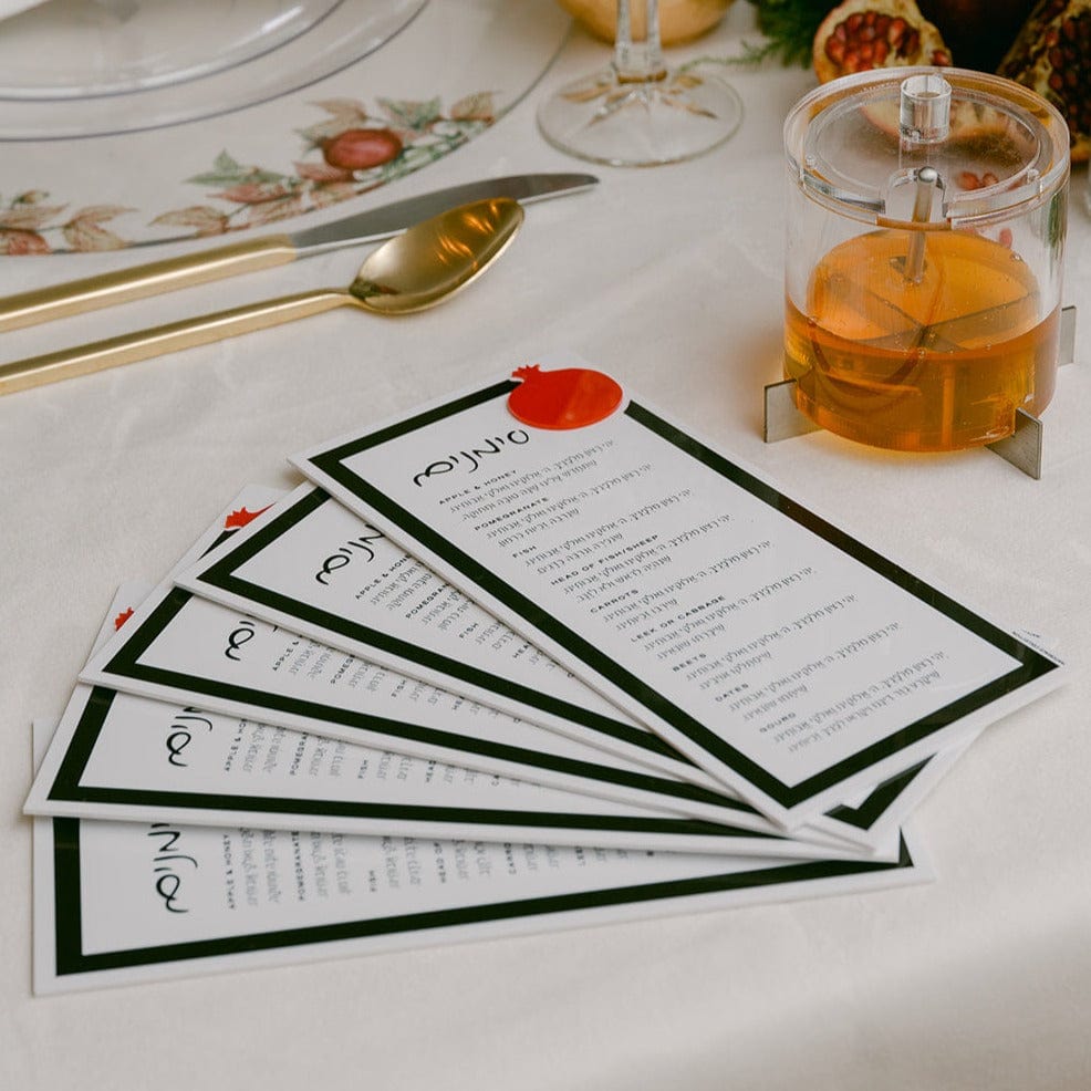 Die-Cut Pomegranate Simanim Card - Waterdale Collection