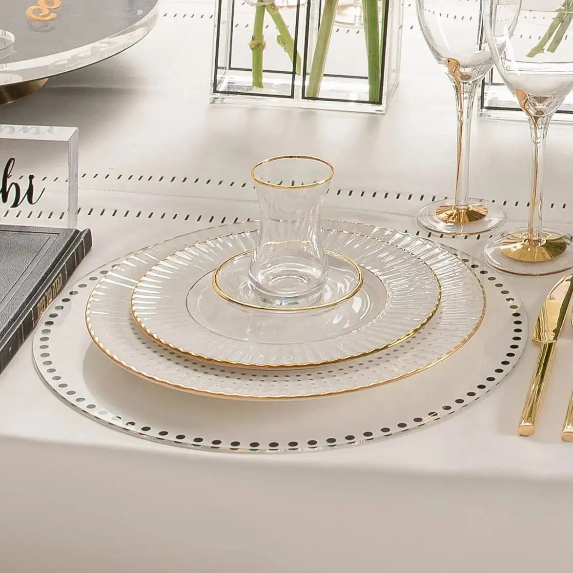 Dot Border Chargers - Waterdale Collection