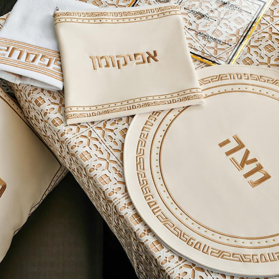 Embroidered Crystal Stone Pesach Set - Waterdale Collection