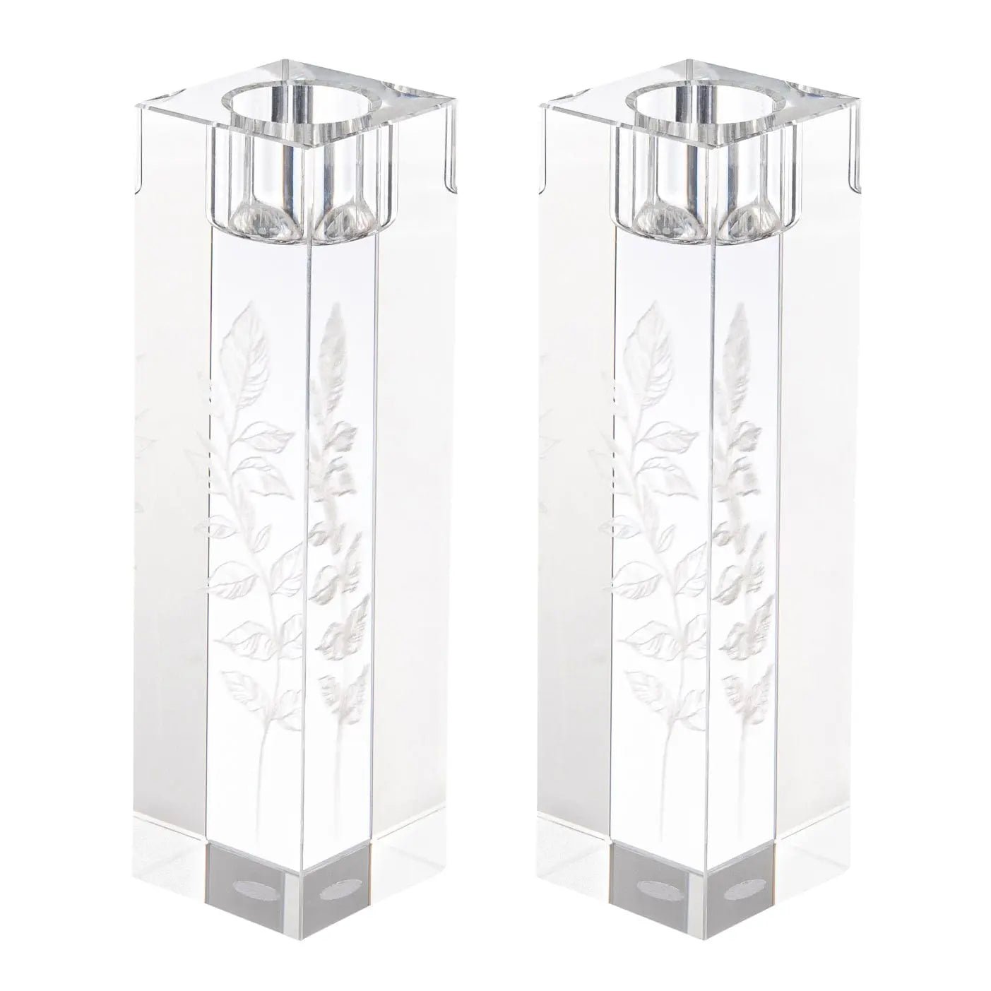 Engraved Crystal Candlesticks - Waterdale Collection