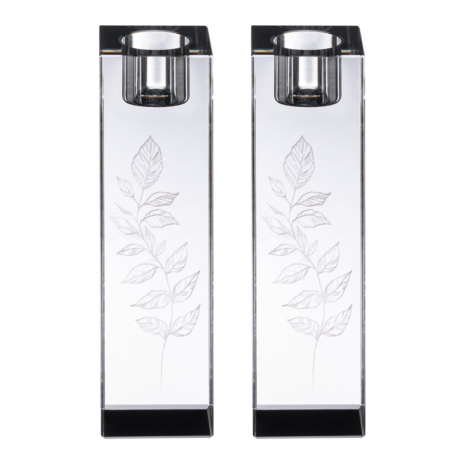 Engraved Crystal Candlesticks - Waterdale Collection