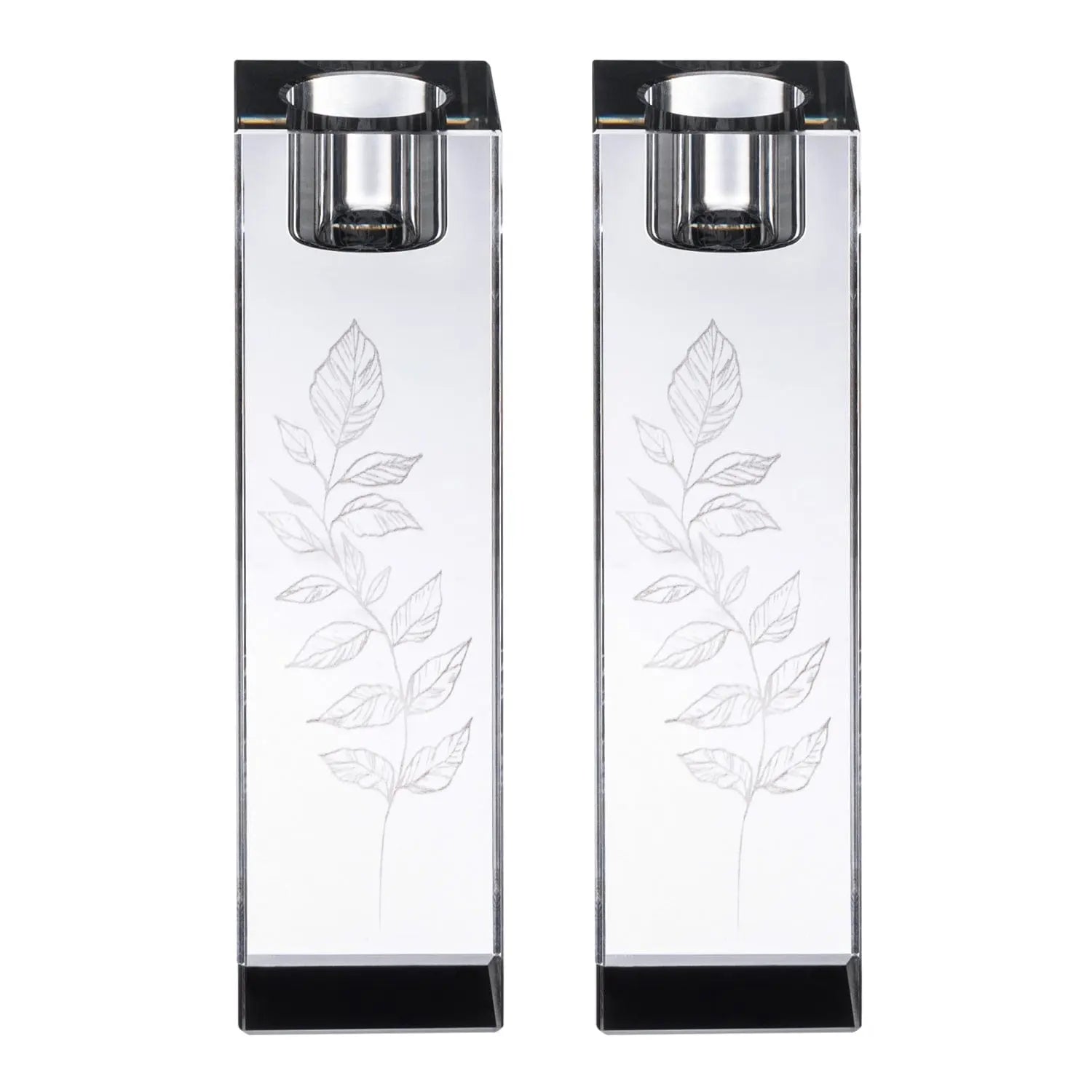 Engraved Crystal Candlesticks - Waterdale Collection