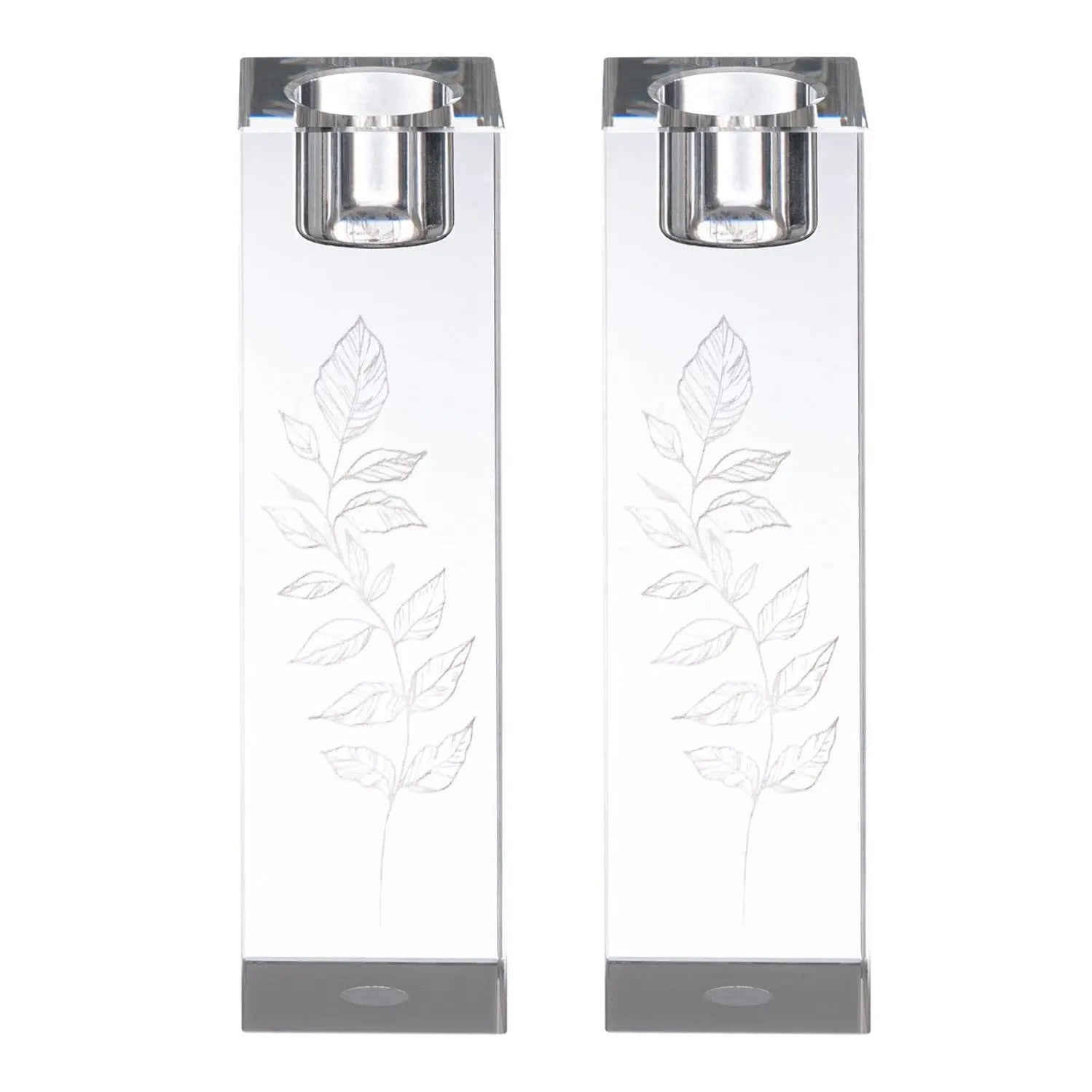 Engraved Crystal Candlesticks - Waterdale Collection