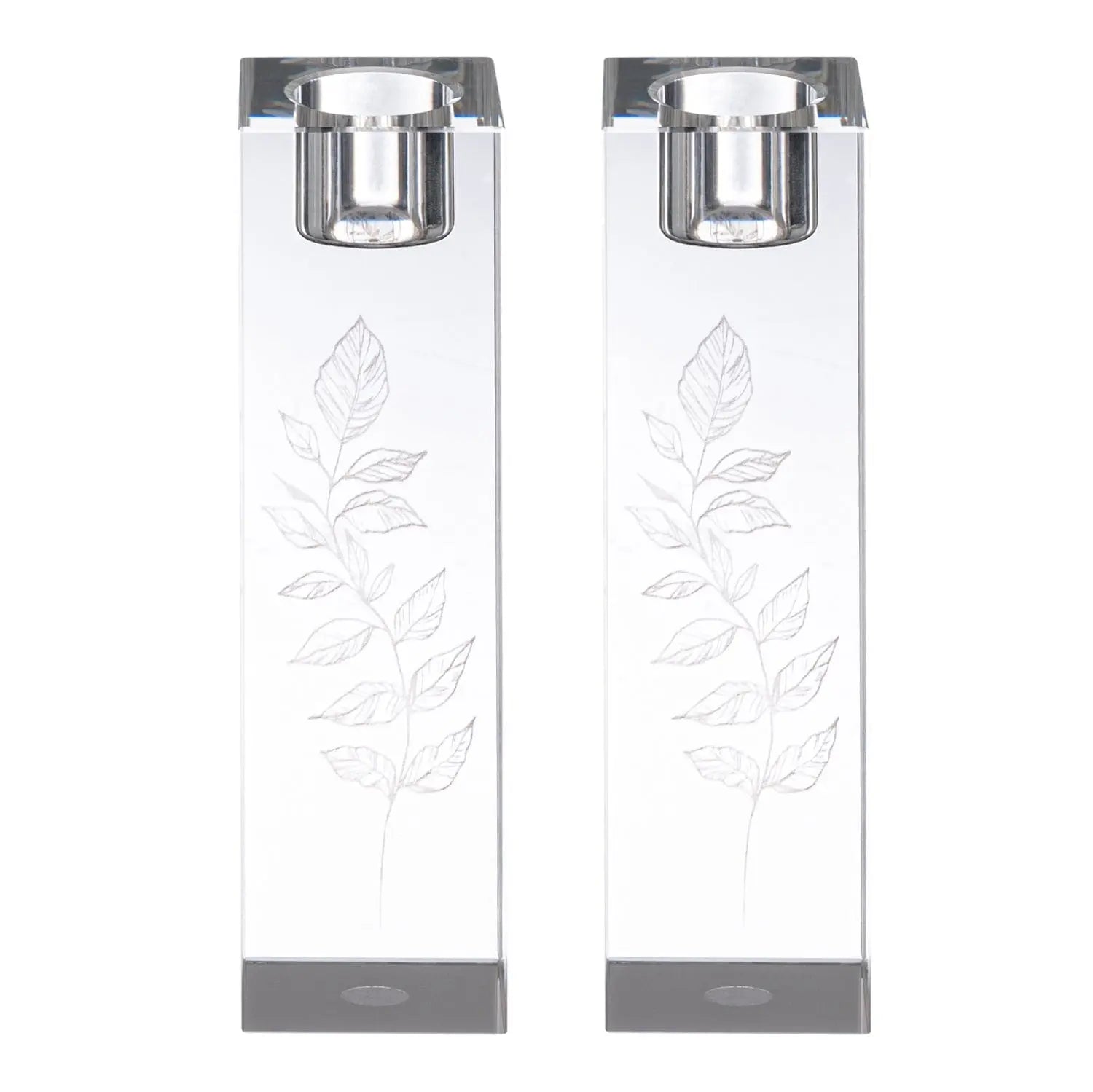 Engraved Crystal Candlesticks - Waterdale Collection