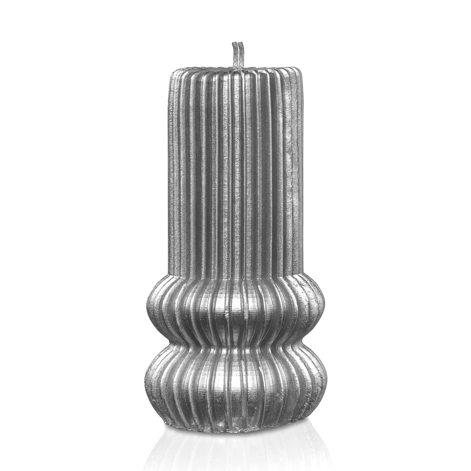 Fluted Havdalah Candle Silver