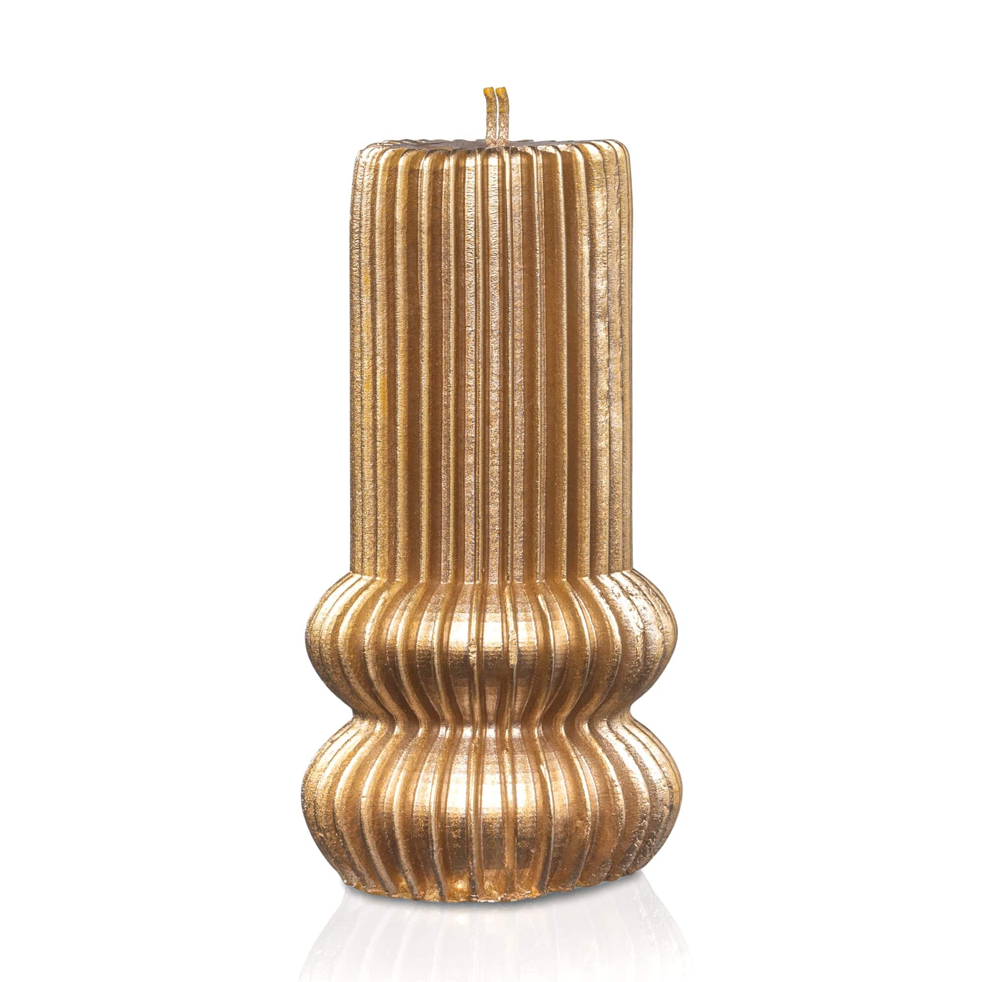 Fluted Havdalah Candle Gold
