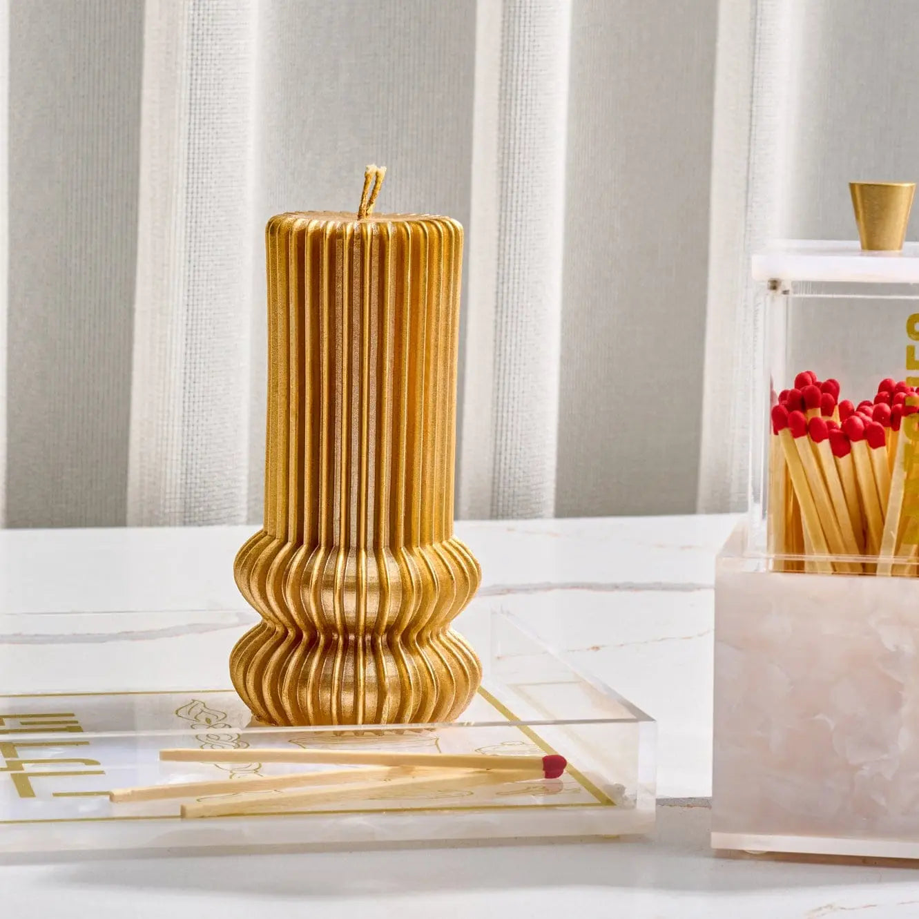 Fluted Havdalah Candle - Waterdale Collection