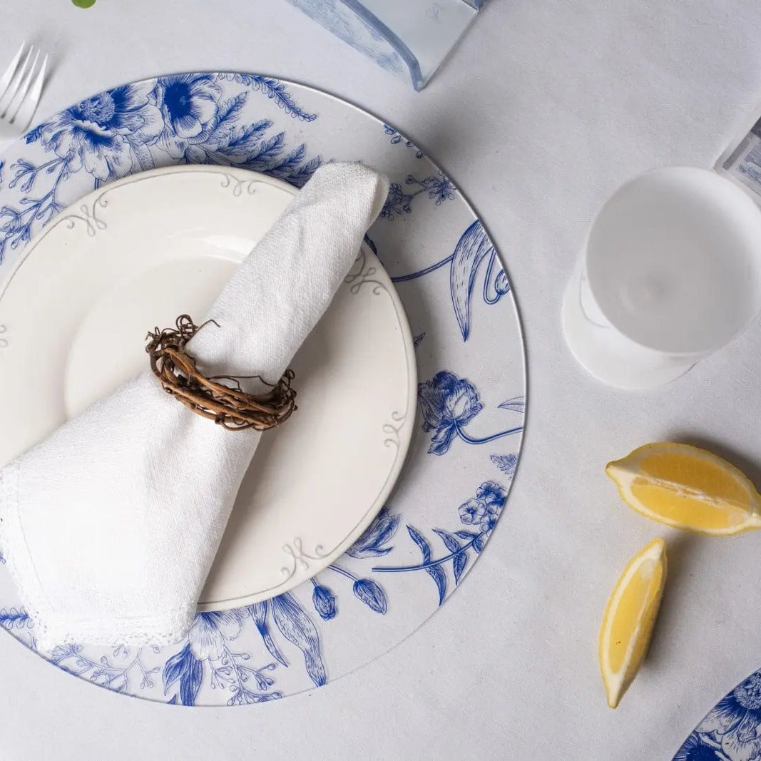French Toile Chargers Waterdale Collection Table Charger