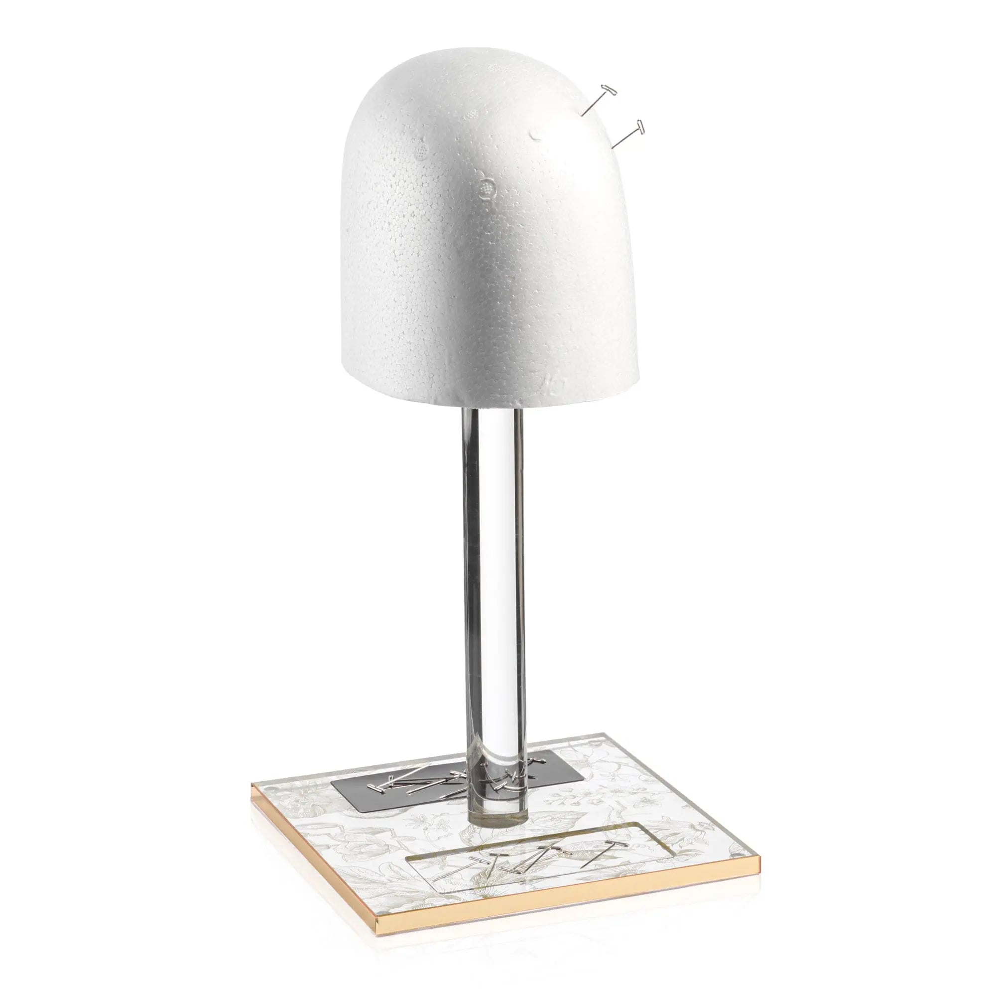 French Toile Lucite Wig Head - Waterdale Collection
