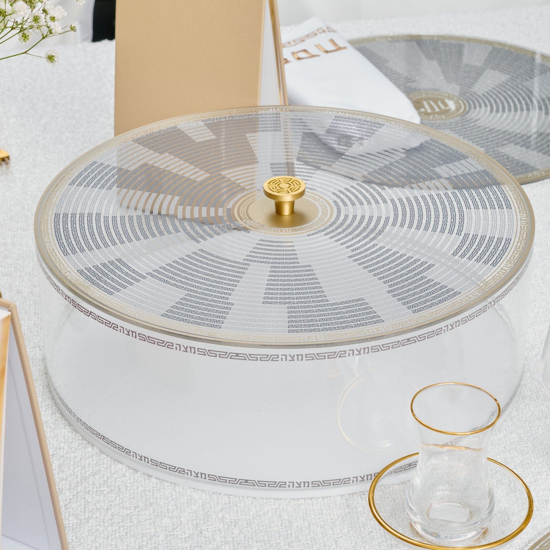 Gold Geometric Matzah Box