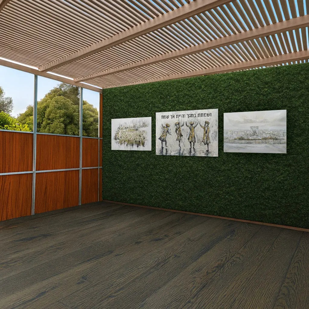 Painted by Batya Greenery Vinyl Mural Sukkah Decoration Waterdale Collection Sukkah Decoration