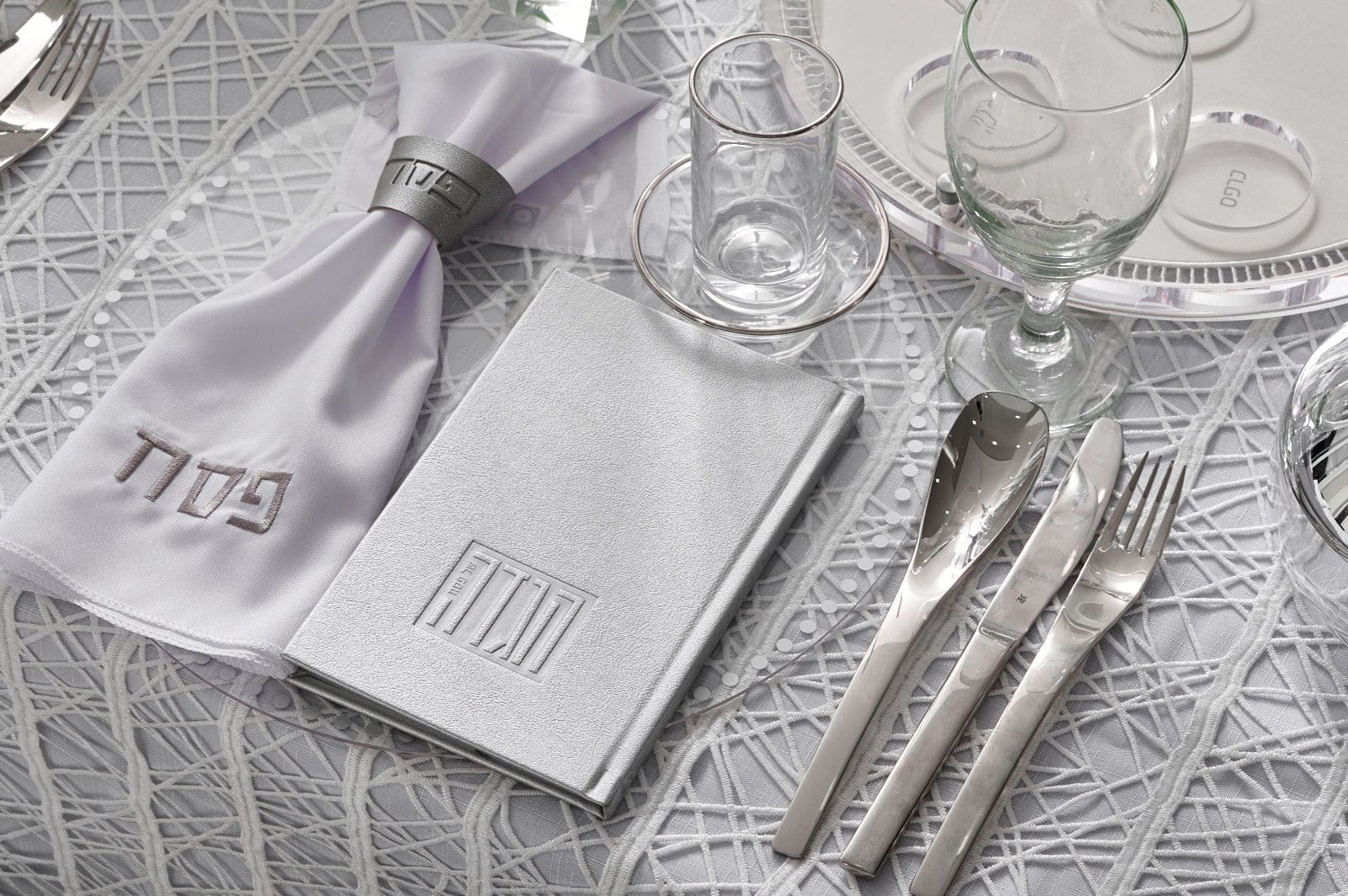 Hardcover Leather & Lucite Haggadah Set - Waterdale Collection