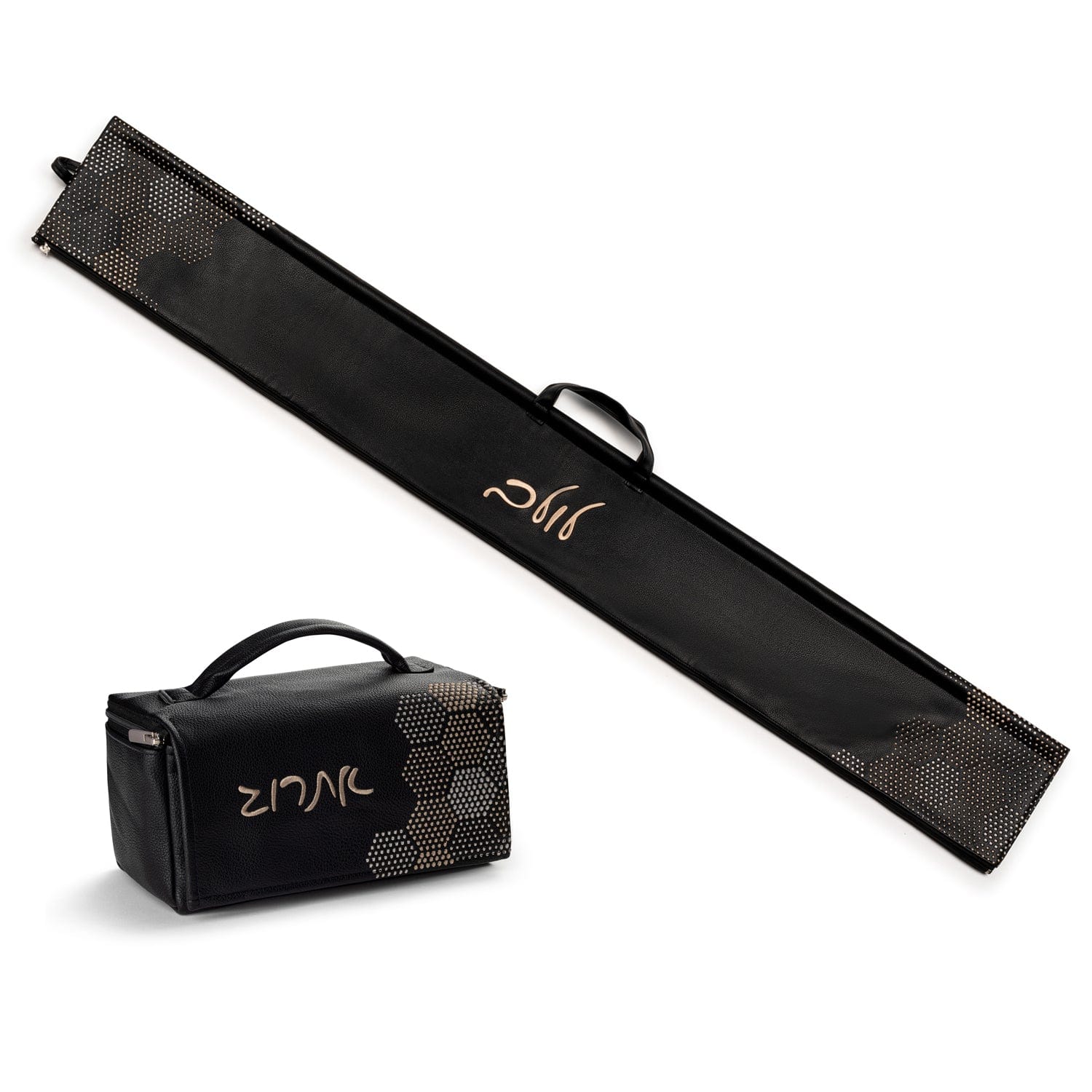 Hexagon Dot Border Leather Esrog Bag - Waterdale Collection