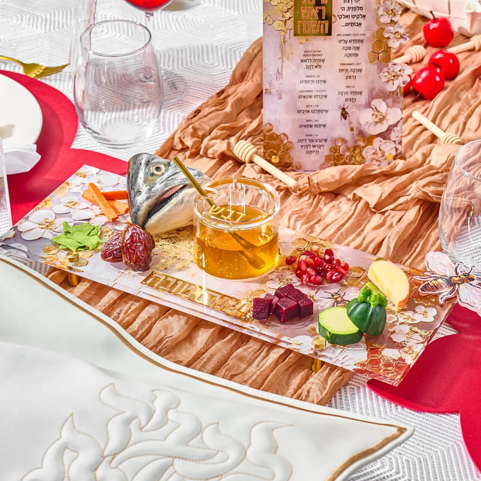 Honeycomb Simanim Tray - Waterdale Collection