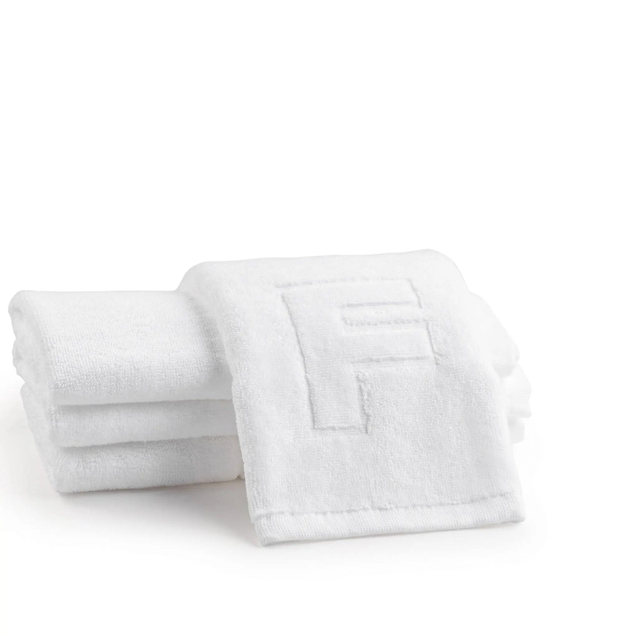 Initial Embossed Finger Towel - Waterdale Collection