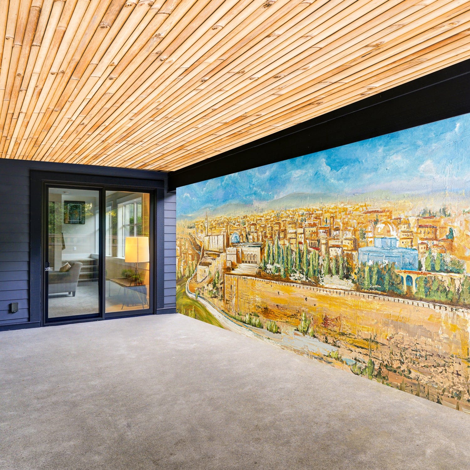 Jerusalem in Color Vinyl Sukkah Decoration - Waterdale Collection