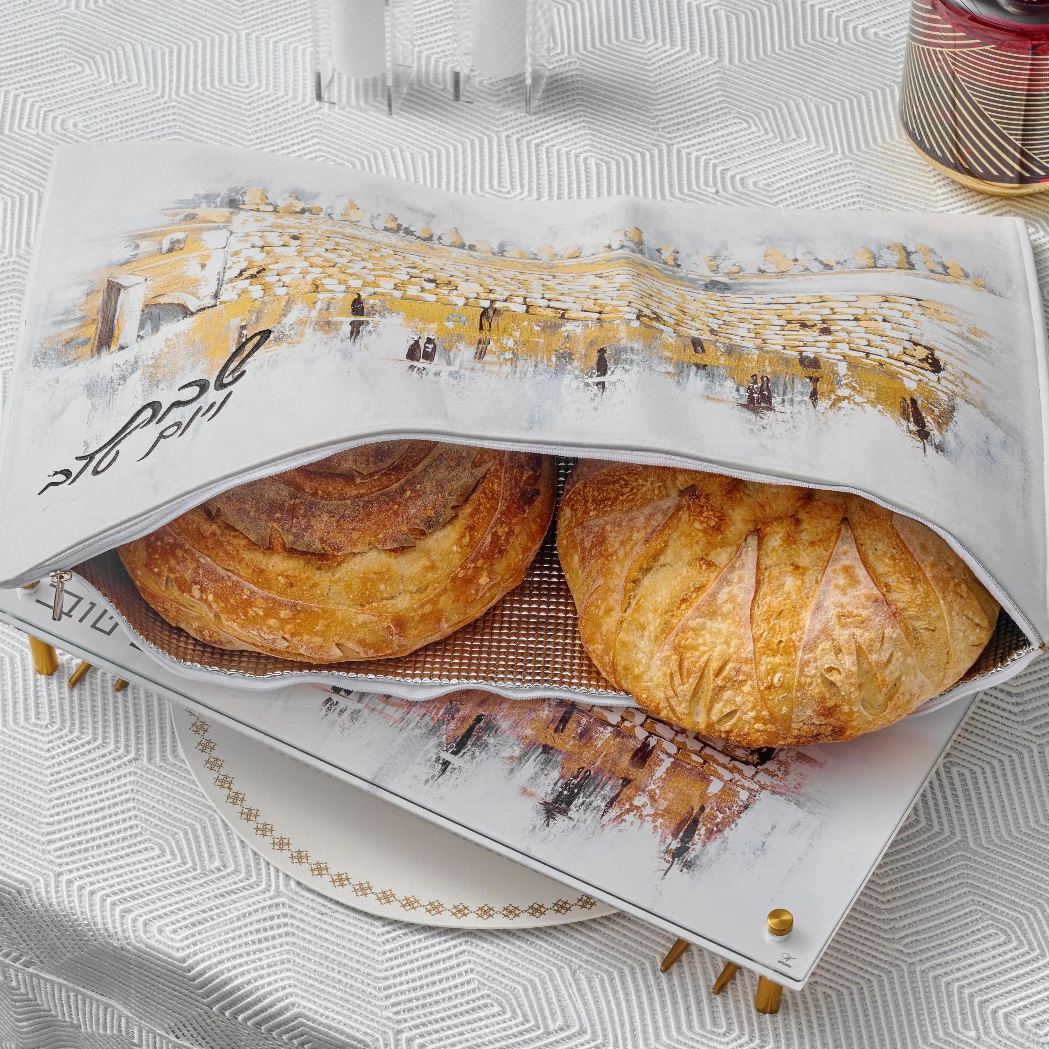 Painted Kosel Raised Challah Board by Waterdale Collection