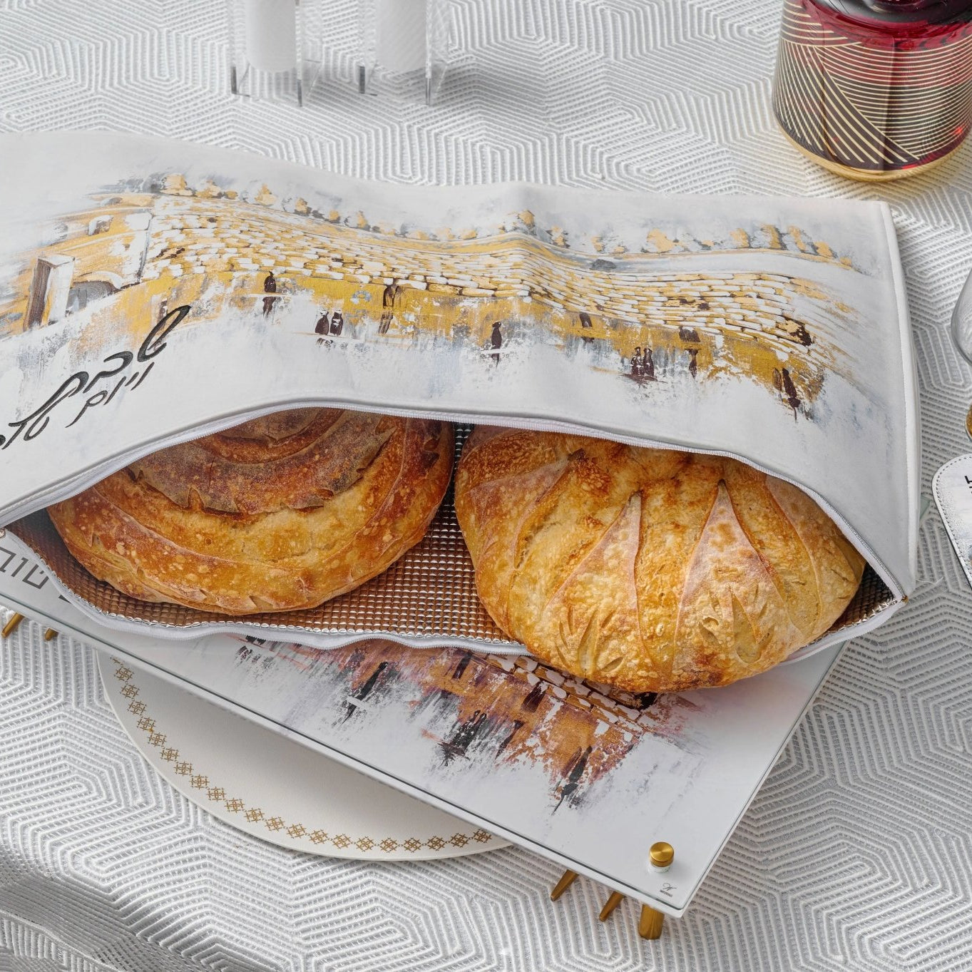 Kosel at Winter Challah Pouch Cover - Waterdale Collection