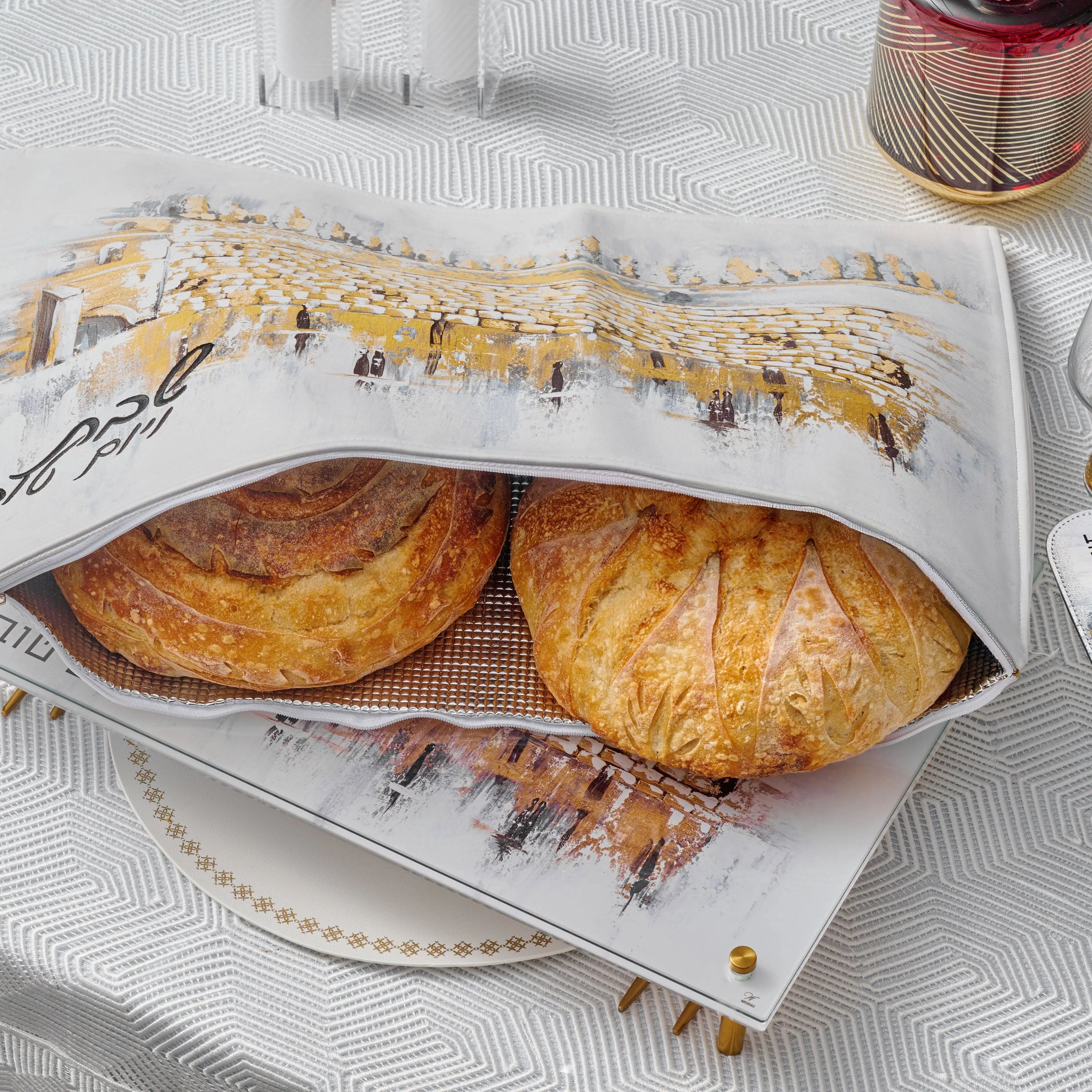 Kosel at Winter Challah Pouch Cover Waterdale Collection Challah Cover