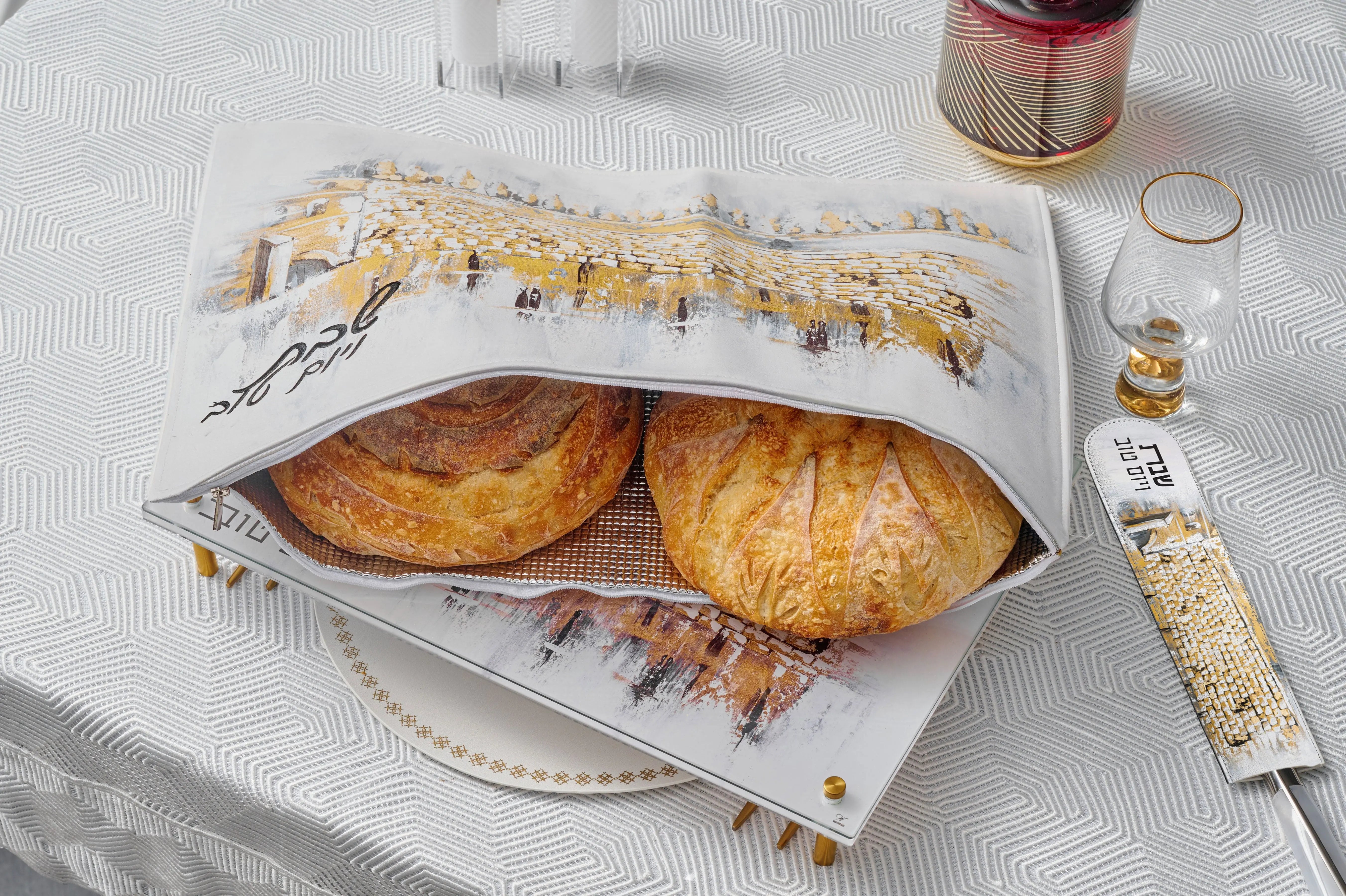 Kosel at Winter Challah Pouch Cover Waterdale Collection Challah Cover