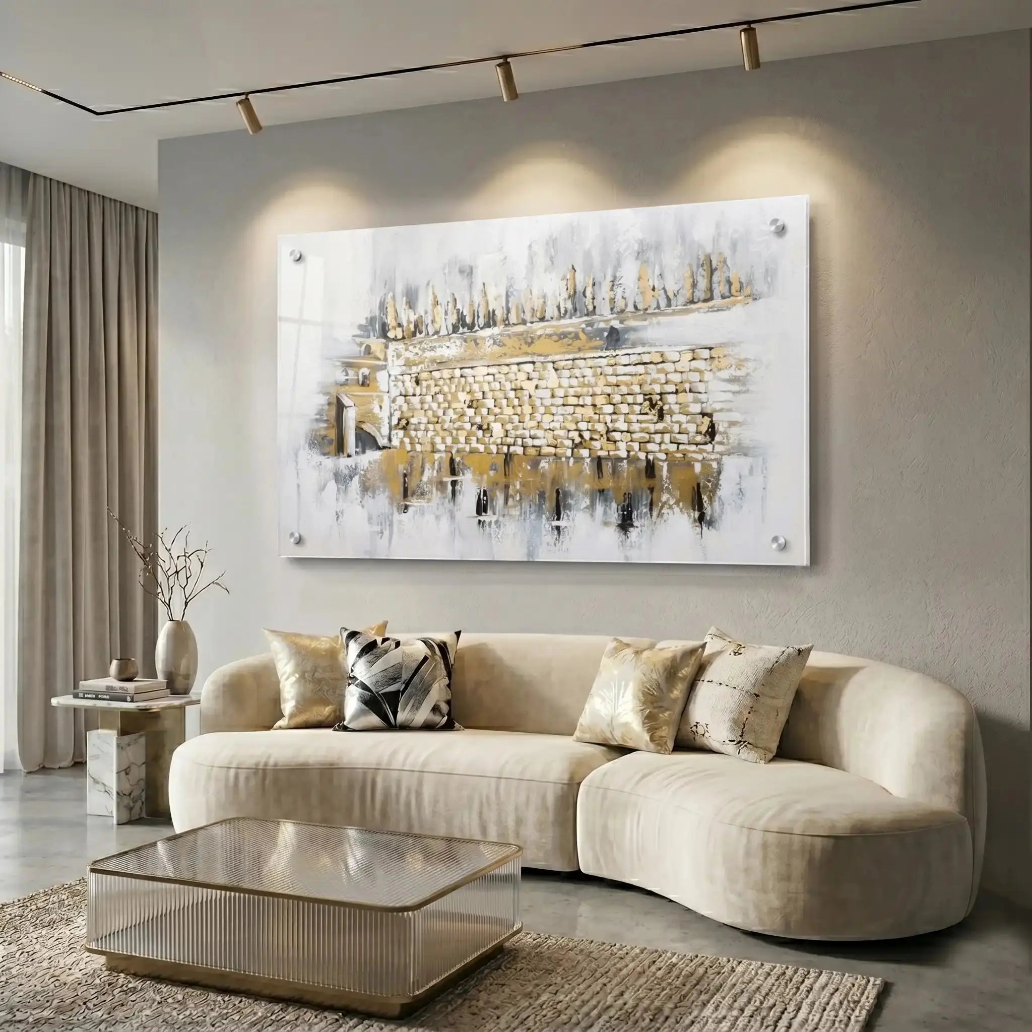 Kosel at Winter Painting hanging over a couch - Waterdale Collection