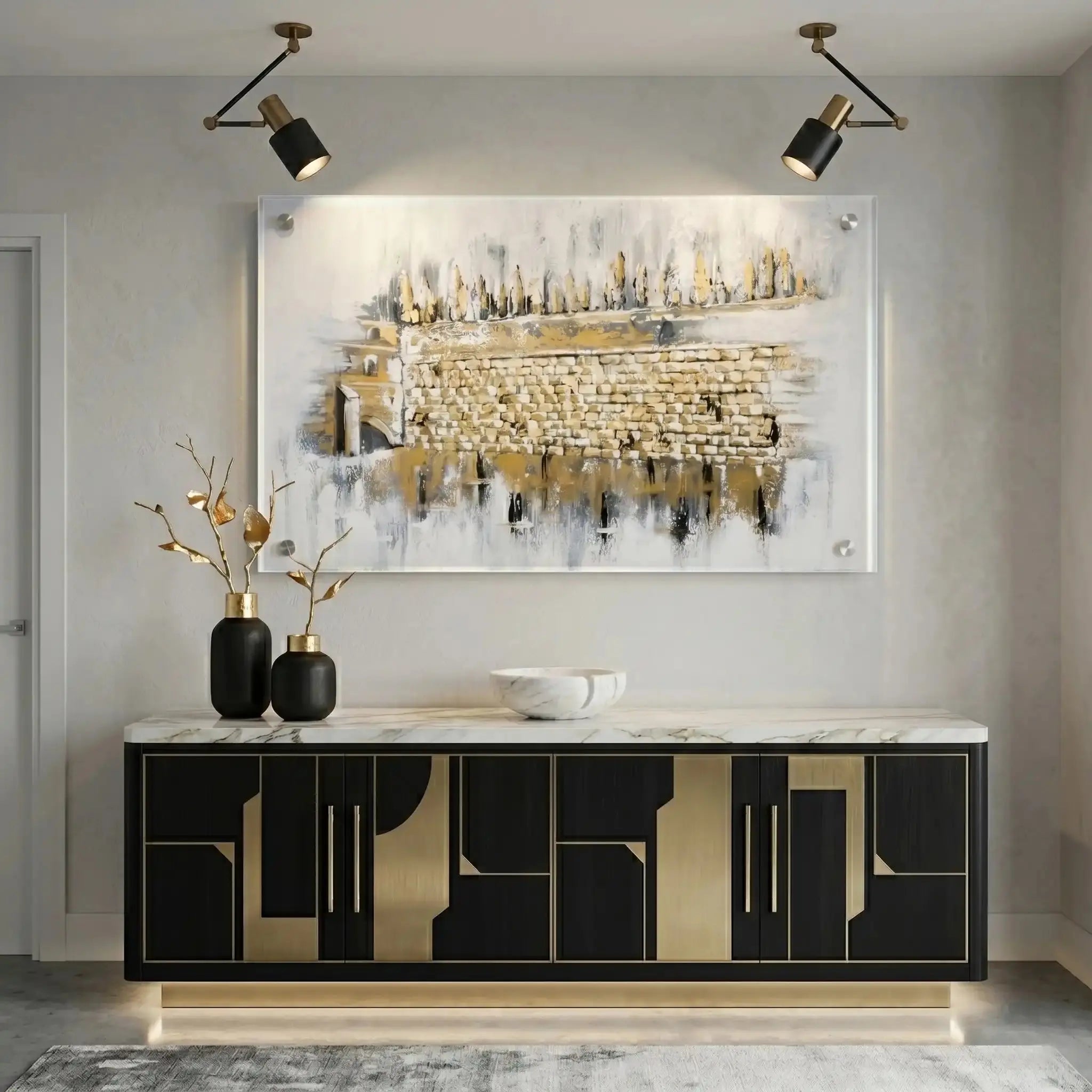 Kosel at Winter Painting hanging over a buffet - Waterdale Collection