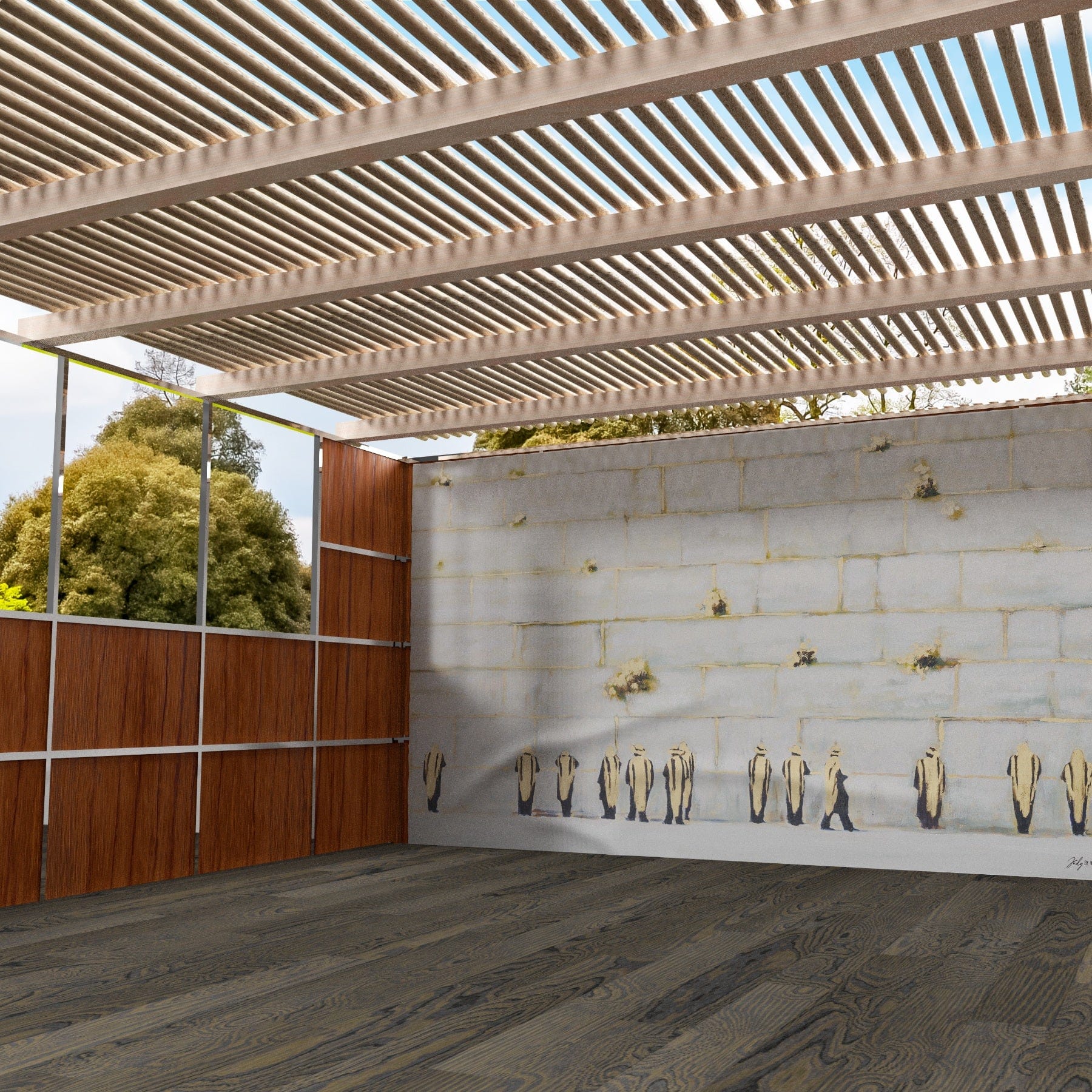 Kosel by Judy Vinyl Sukkah Decoration - Waterdale Collection