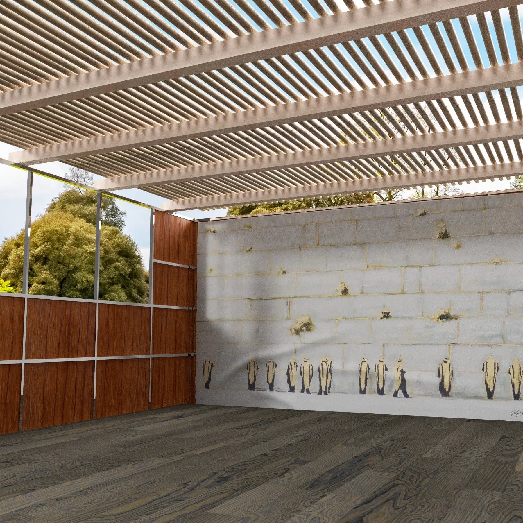 Kosel by Judy Vinyl Sukkah Decoration - Waterdale Collection