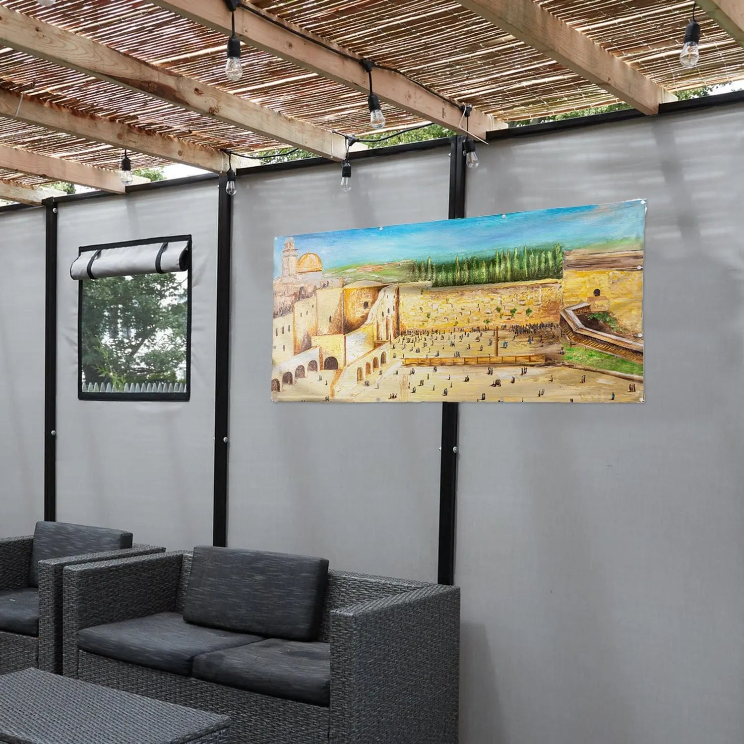 Kosel in Color Vinyl Sukkah Decoration - Waterdale Collection