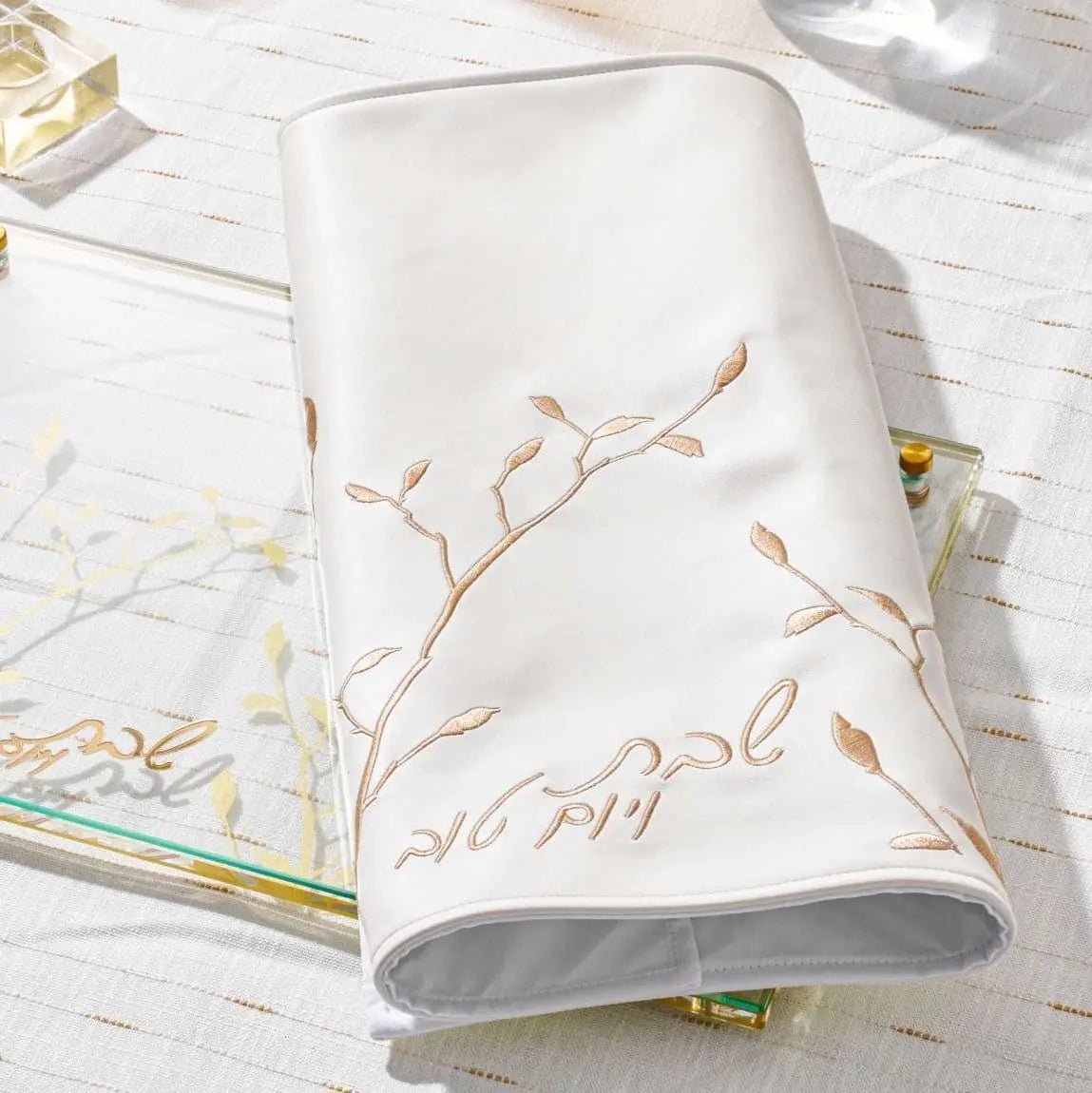 Leaf Embroidered Challah Cover - Waterdale Collection