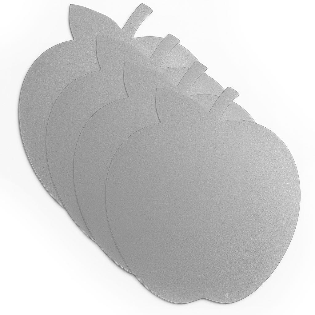 Leather Apple Chargers in Silver