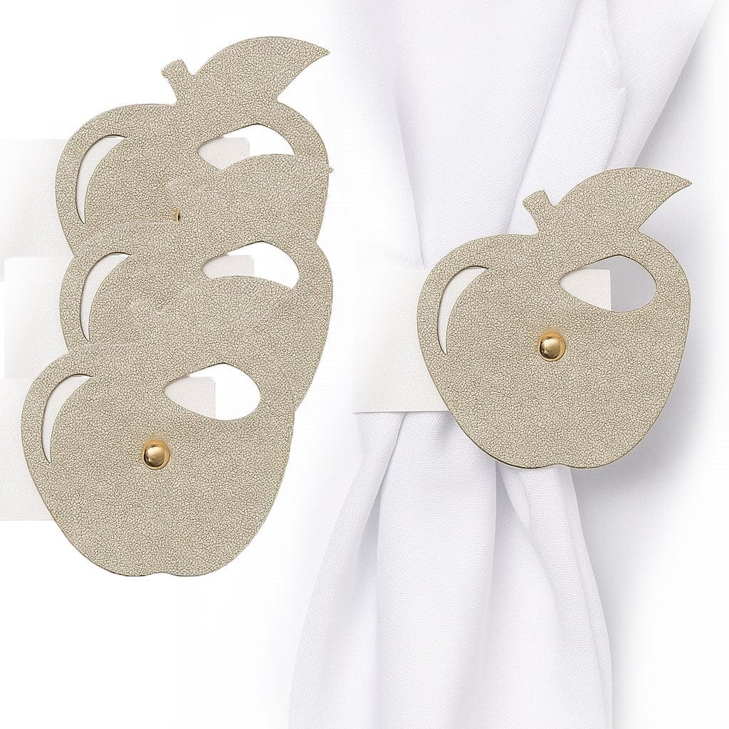 Gold Leather Simanim Napkin Wraps