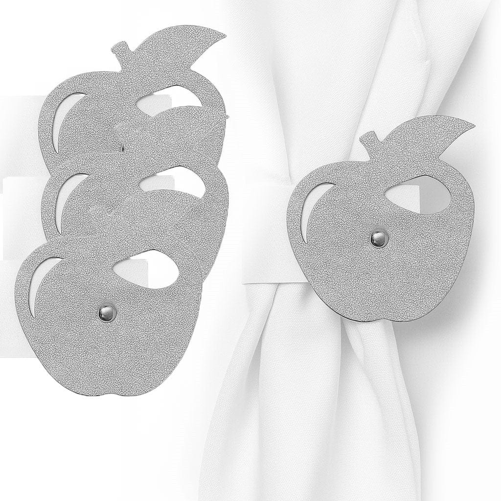 Silver Leather Simanim Napkin Wraps