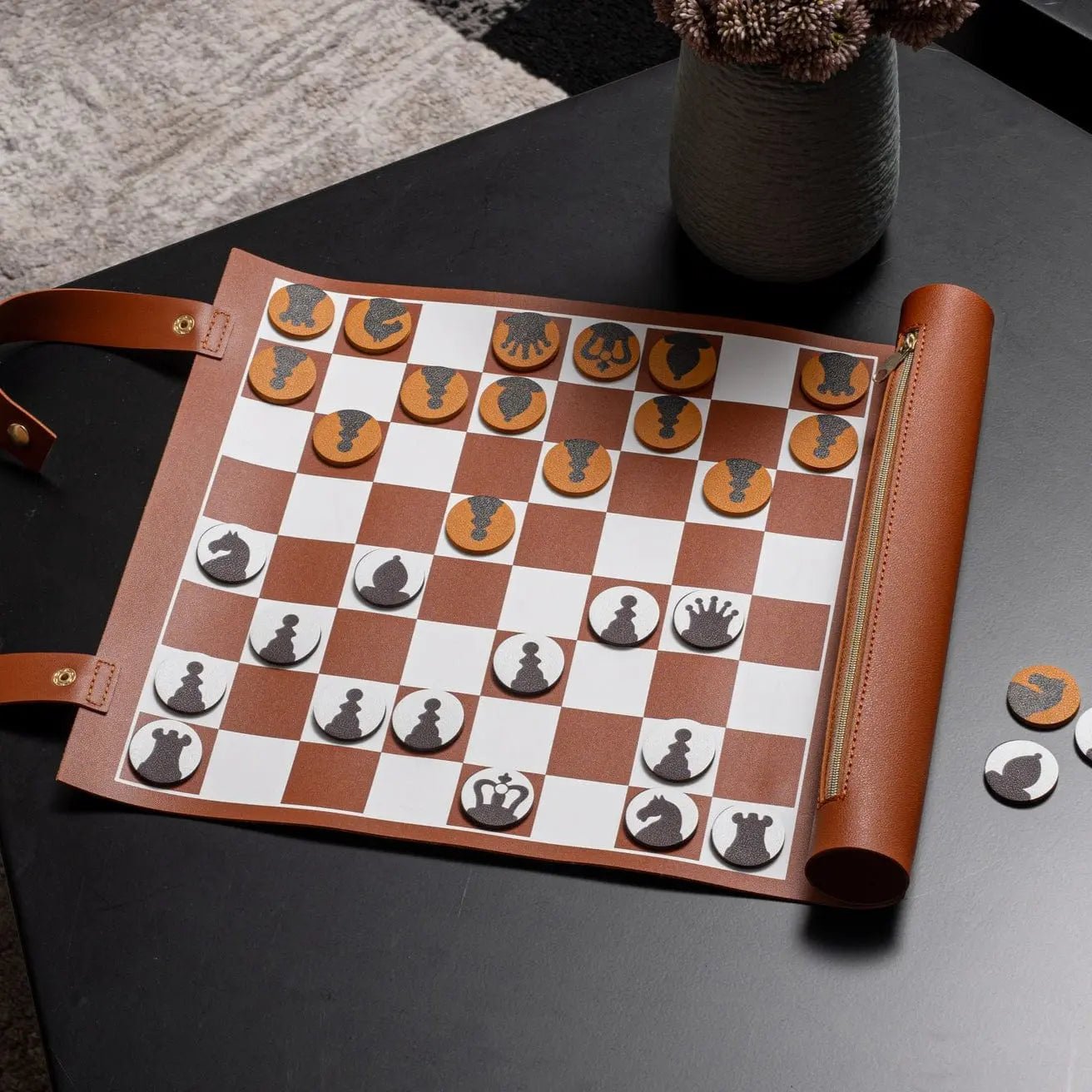 Leather Chess/Checkers Set - Waterdale Collection