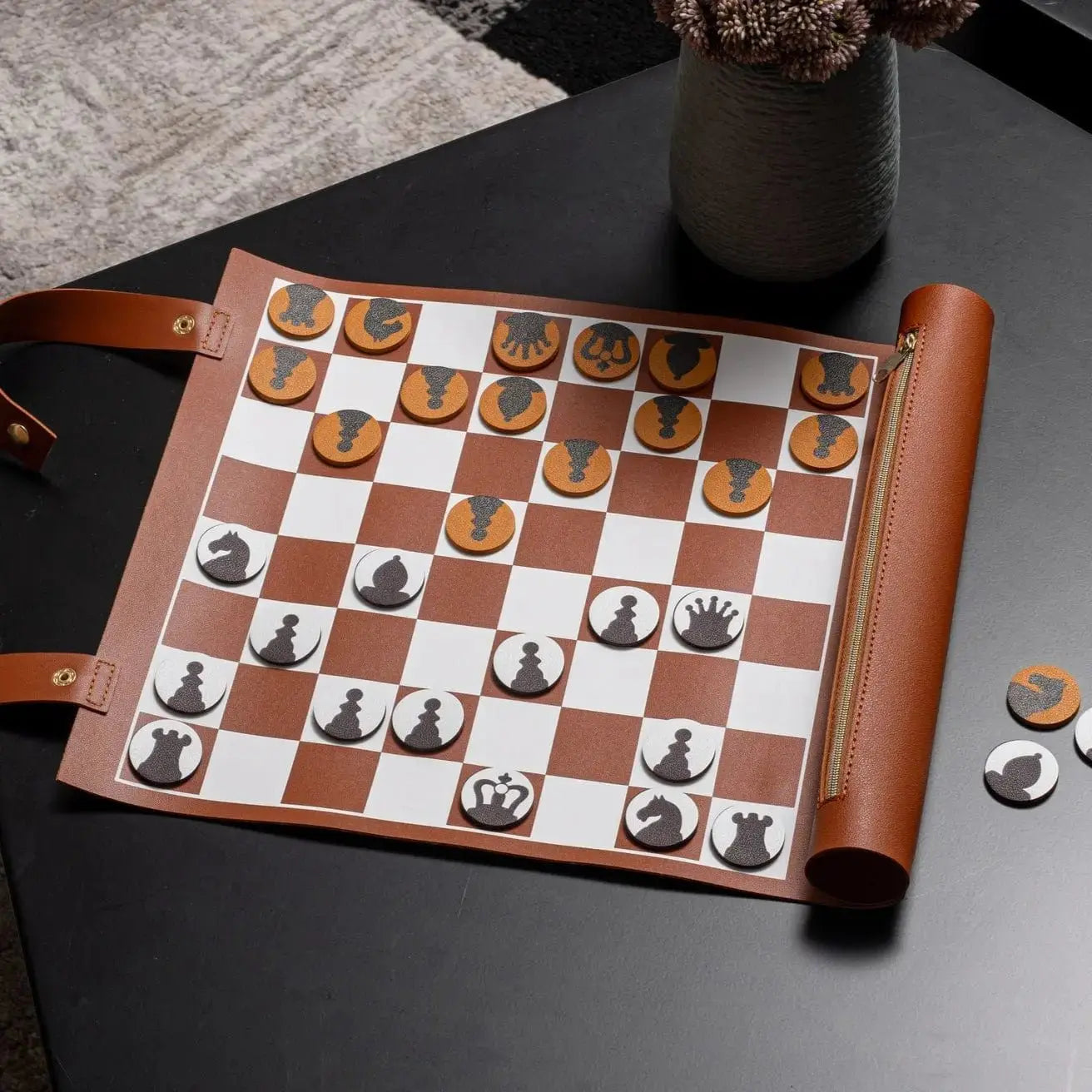 Leather Chess/Checkers Set - Waterdale Collection