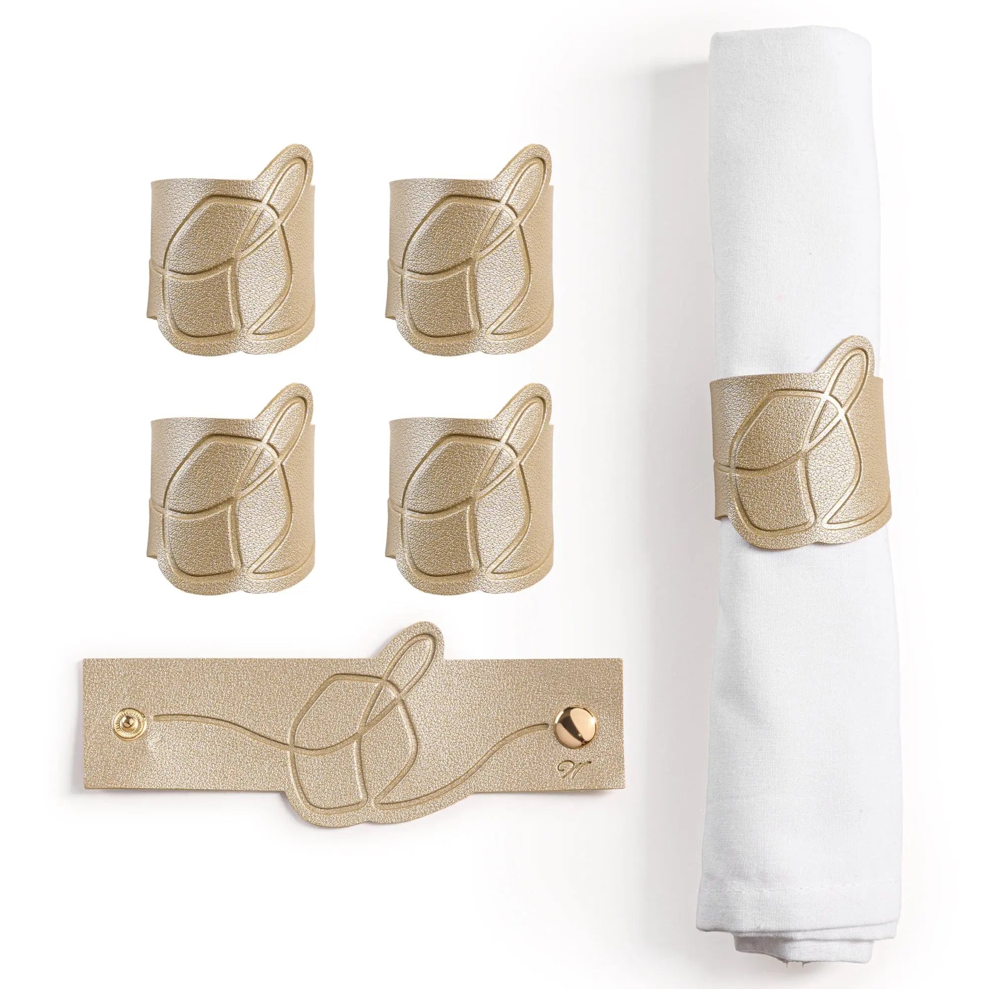 Leather Dreidel Napkin Wraps - Waterdale Collection