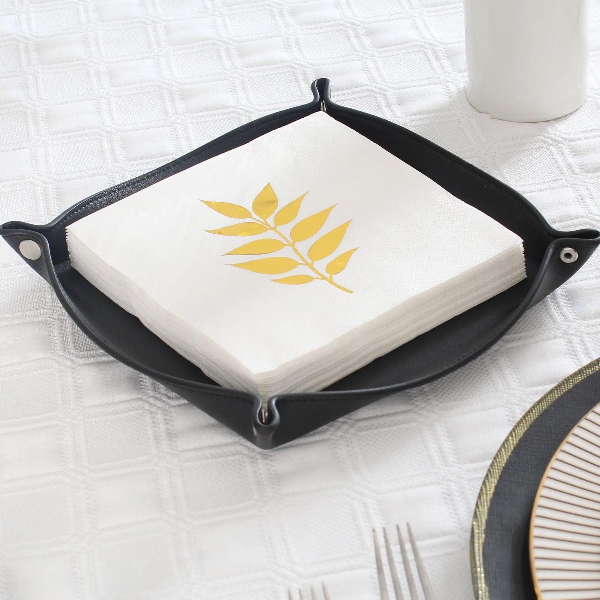 Leather Napkin Holder / Trinket Tray Waterdale Collection Napkin Holder