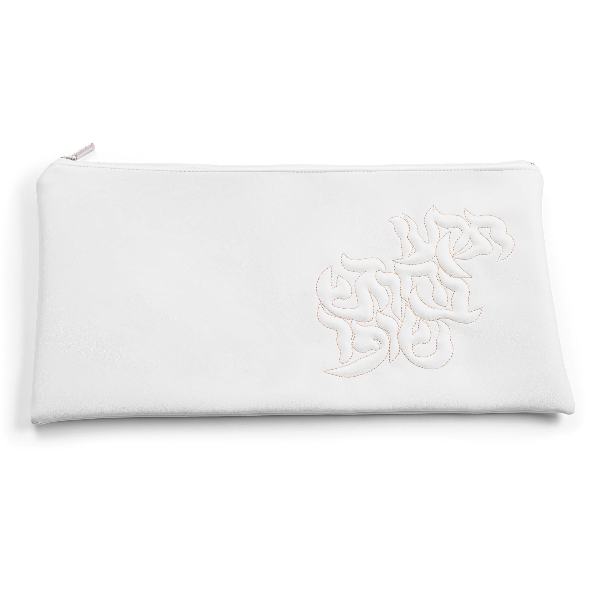 Leather Pillow Script Shofar Bag in Gold